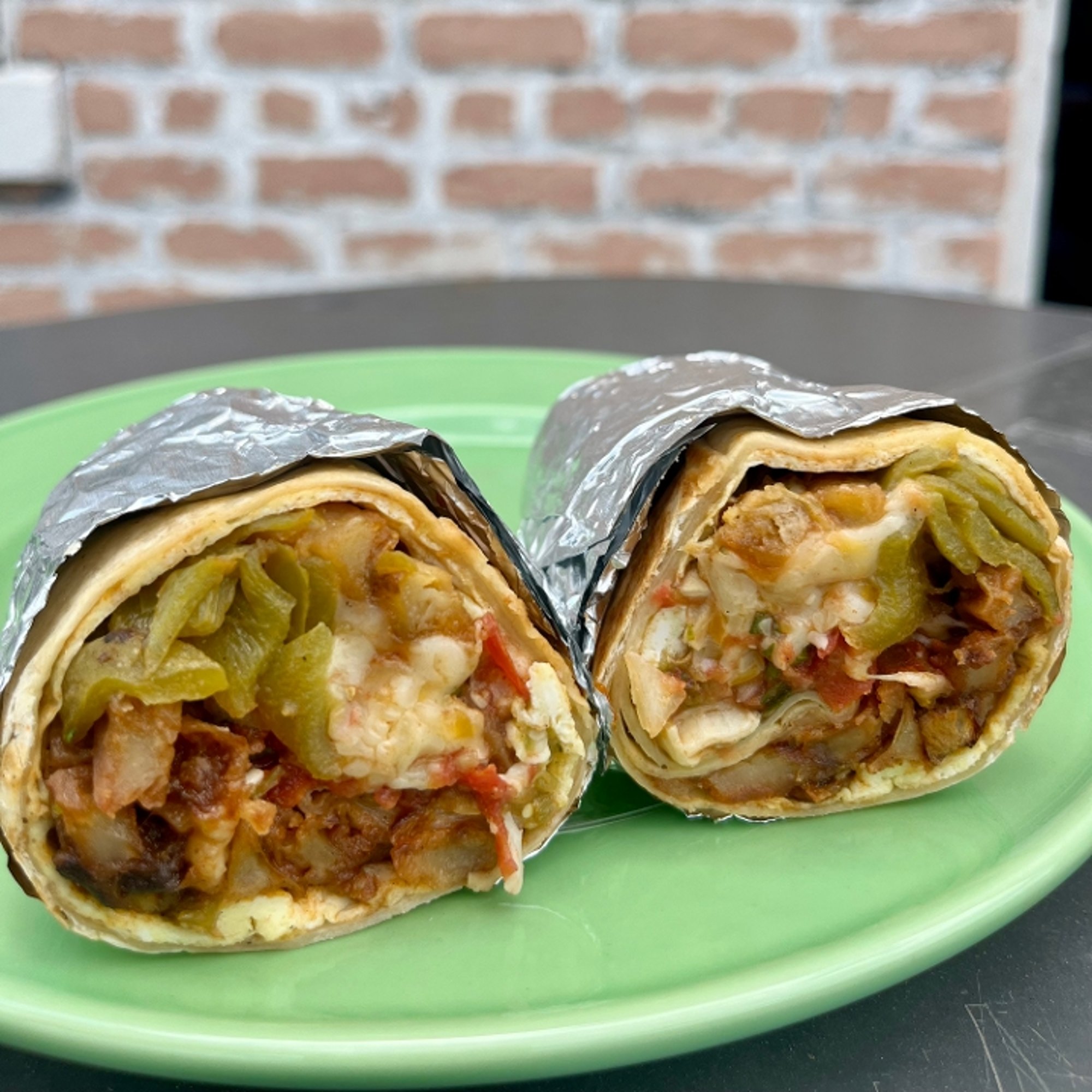 Green Chile Potato Breakfast Burrito
