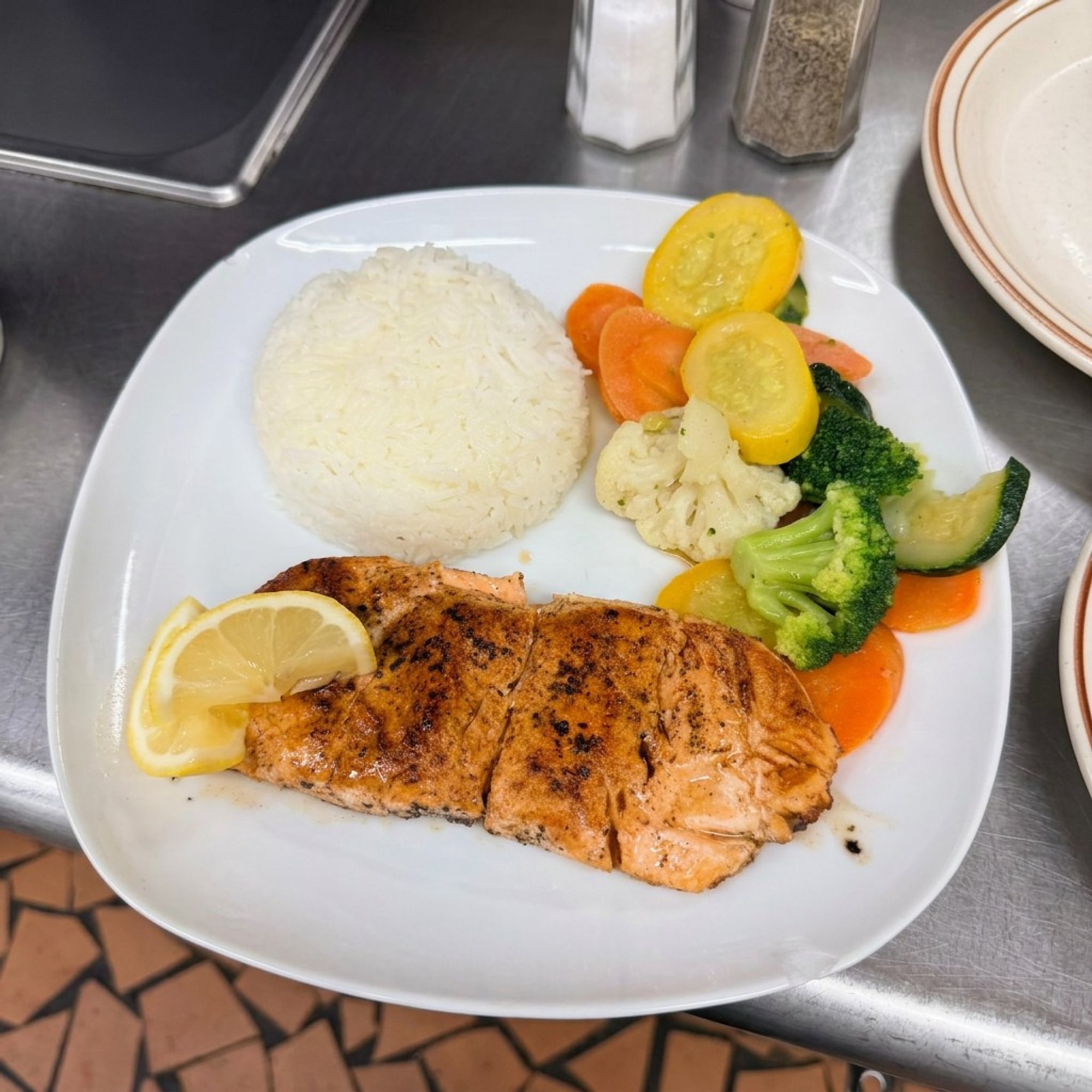 Salmon Plate with Rice/Veggies
