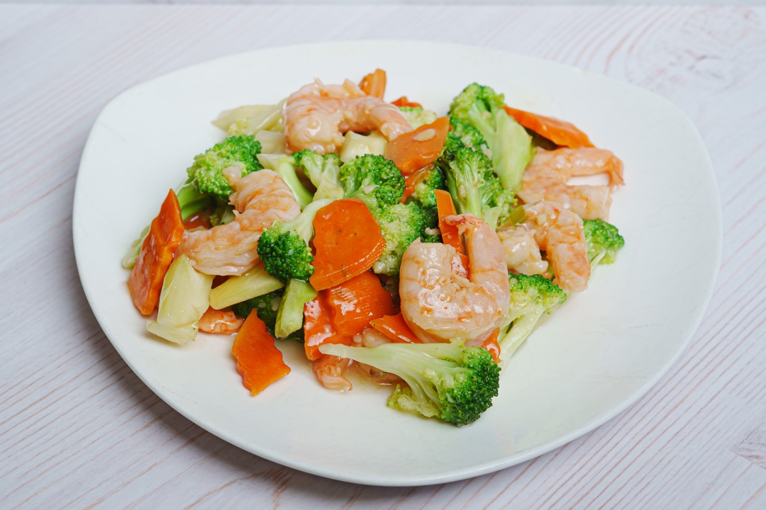 Shrimp and Broccoli Dinner 芥兰虾