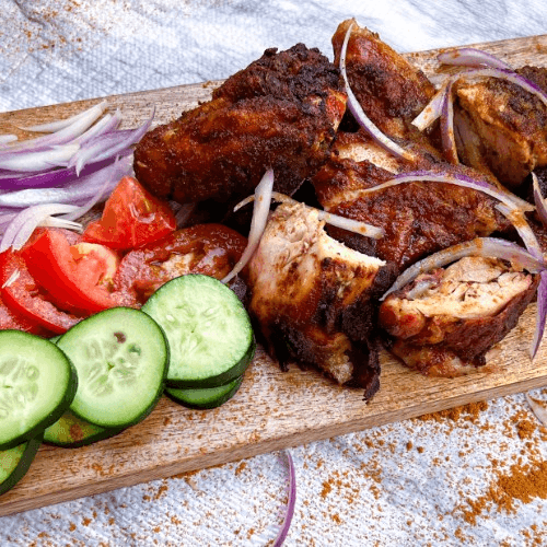 Half chicken suya