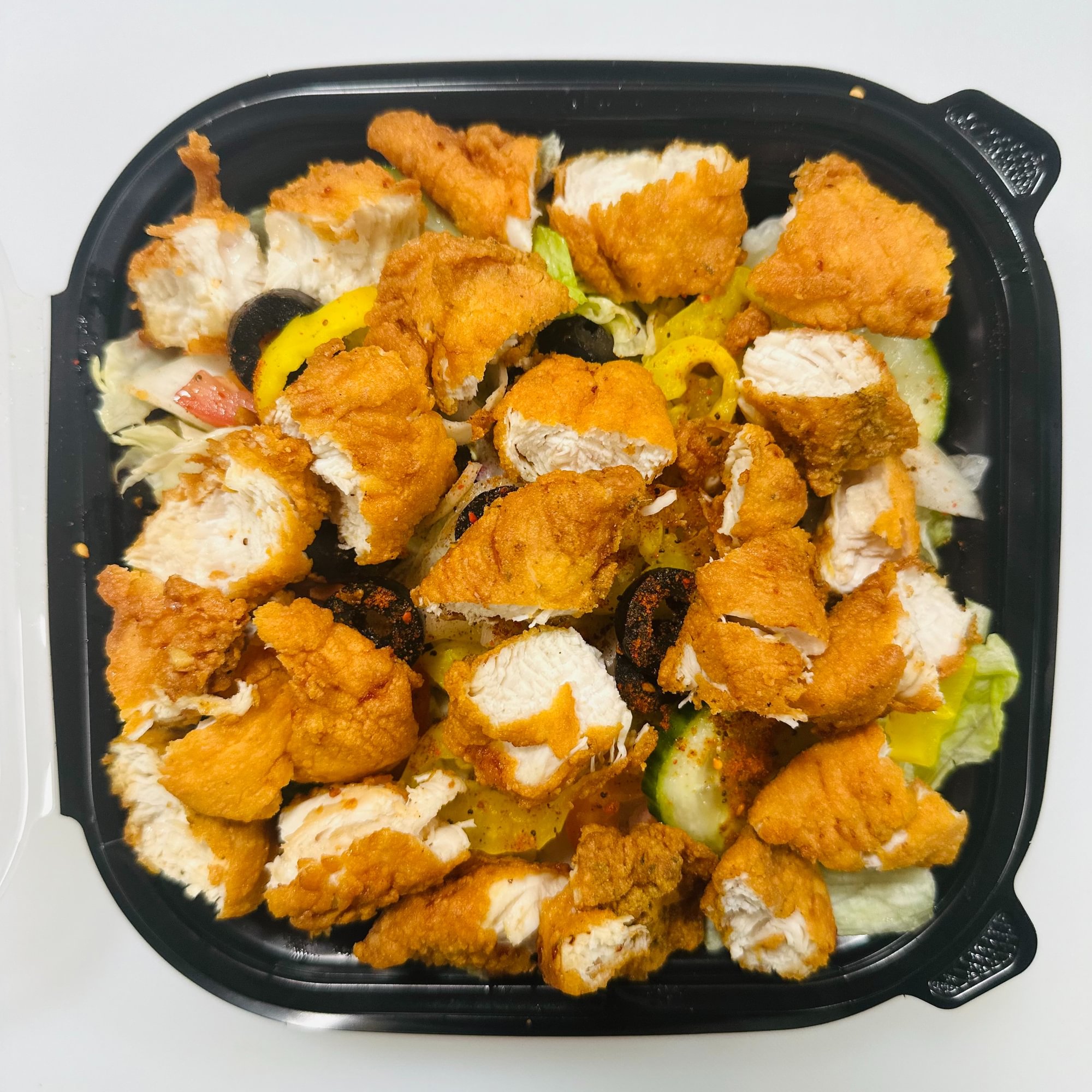 Fried chicken over rice