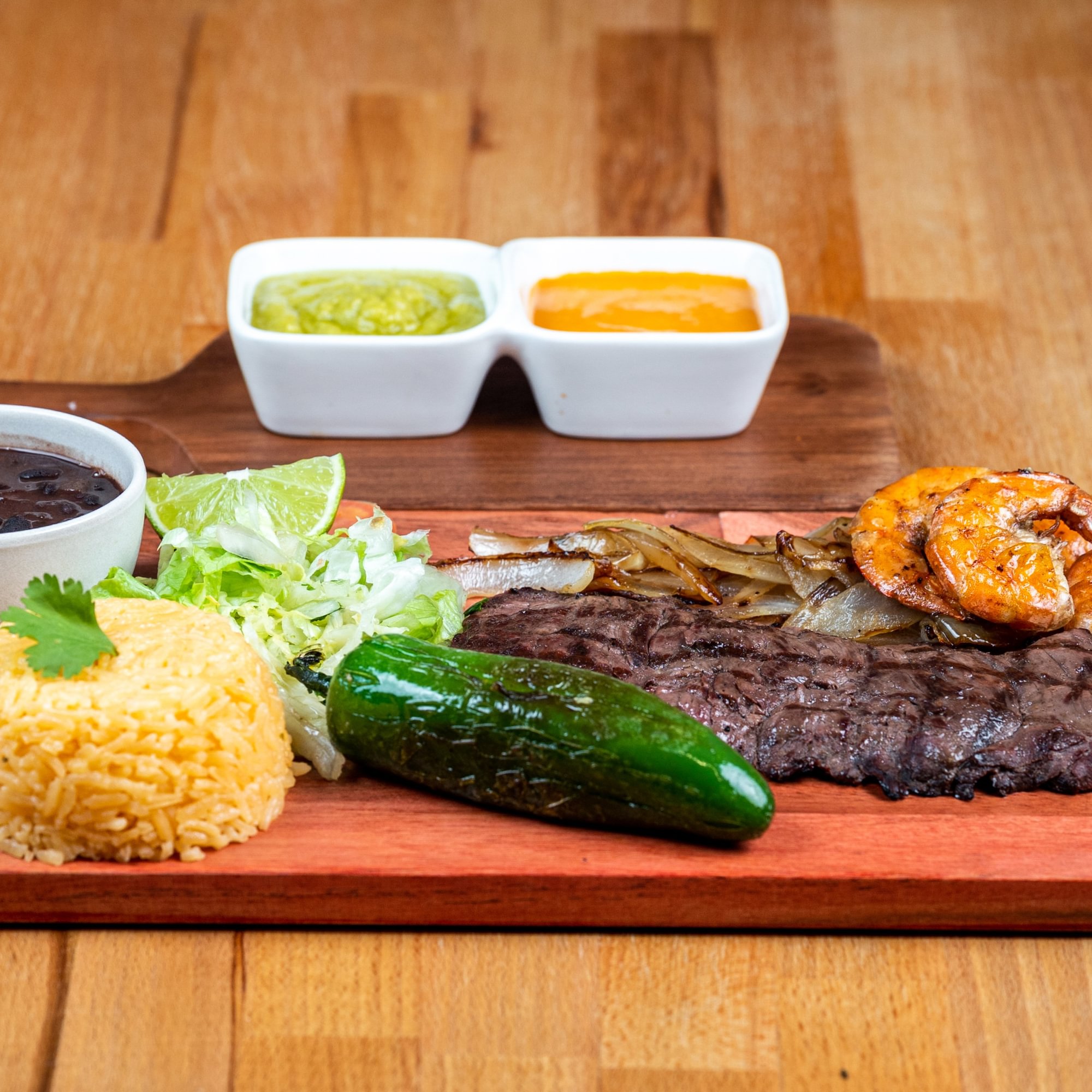 Carne Asada Con Camarones Especial