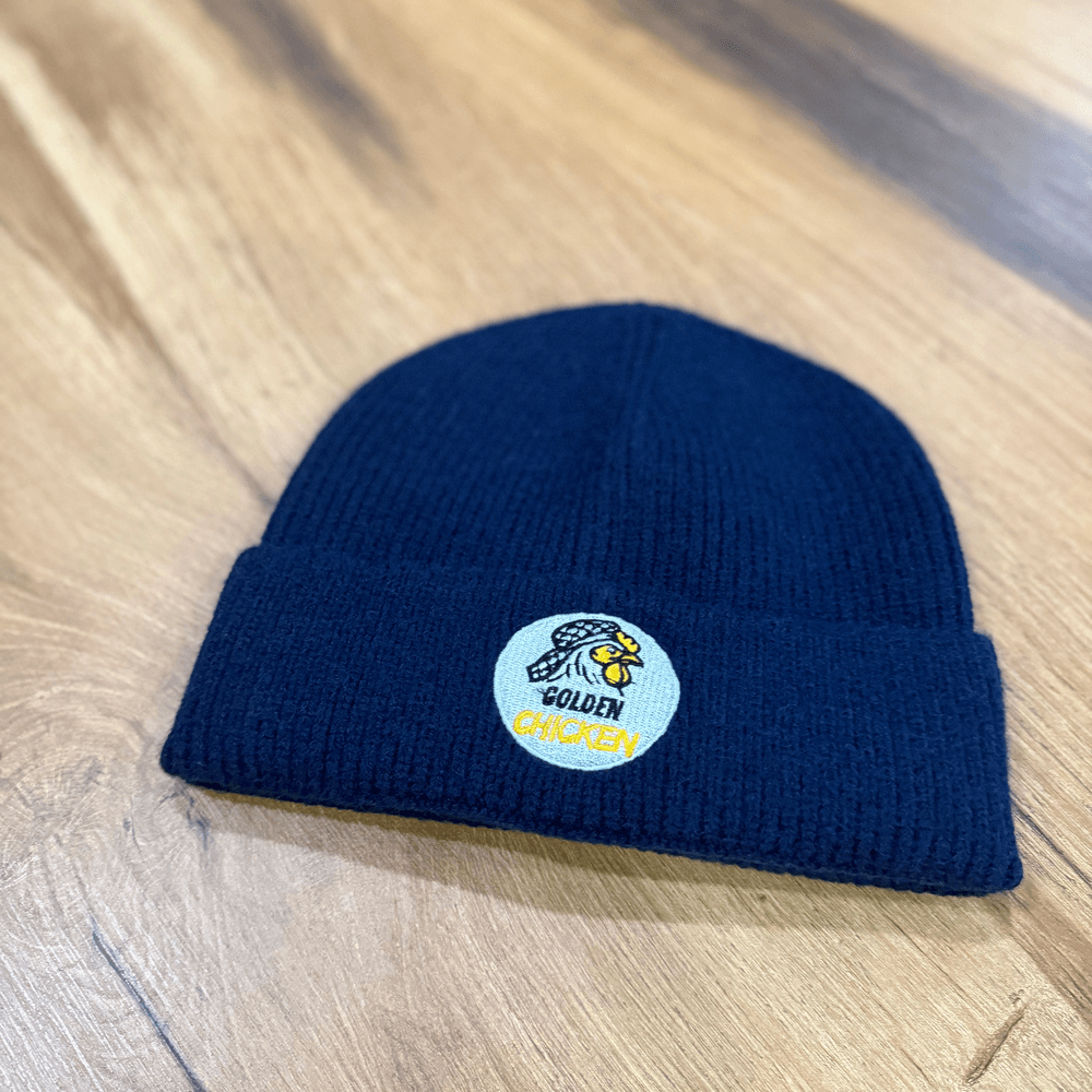 Navy Blue Golden Chicken Beanie