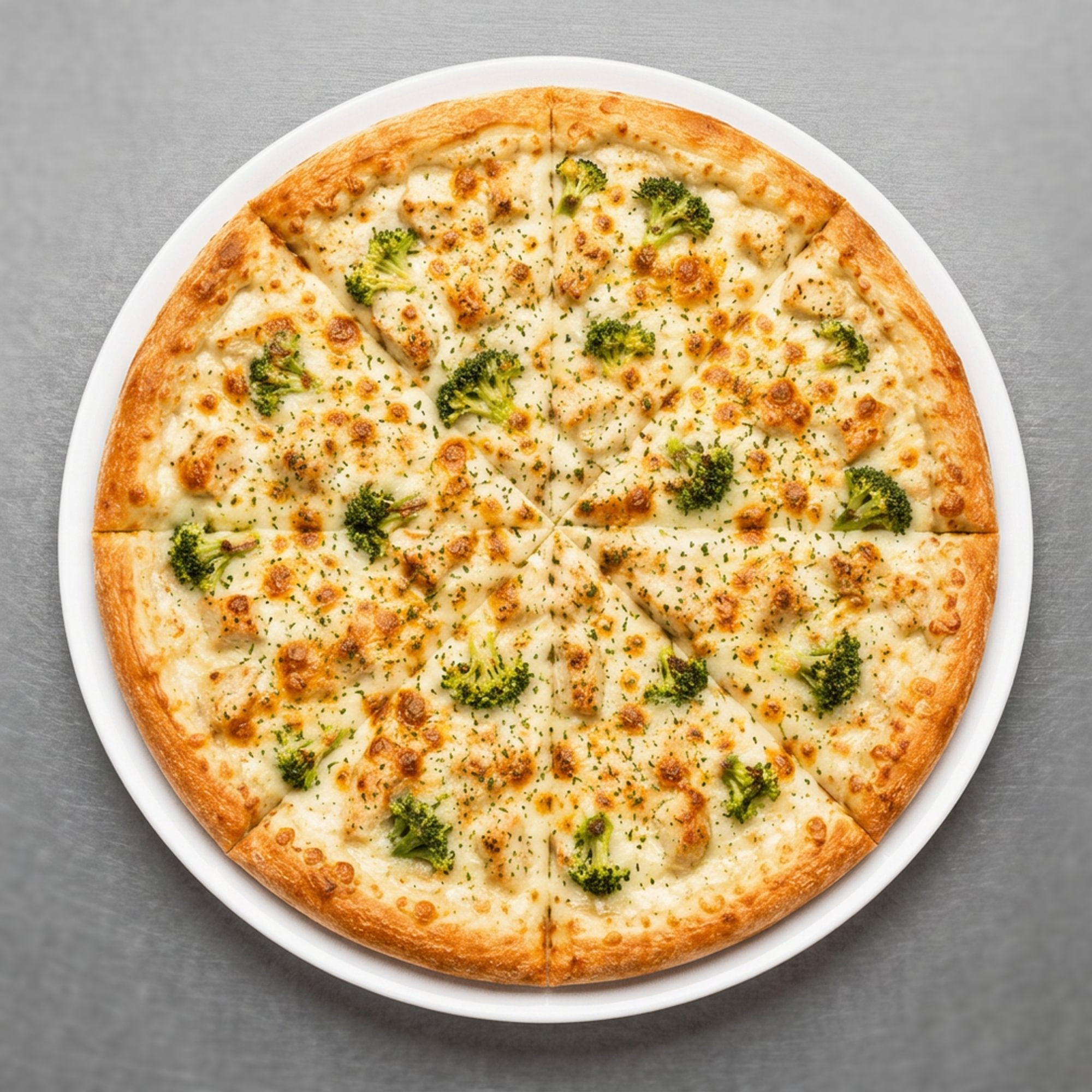 Chicken Broccoli Alfredo Pizza