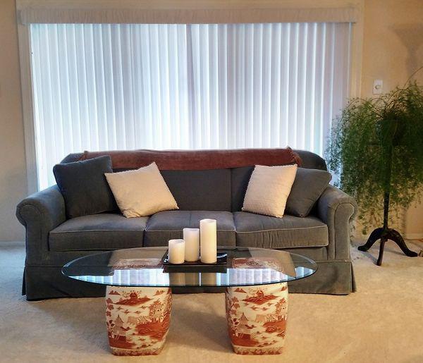 Looking for custom window treatments that add a designer touch to larger windows or sliding glass doors? Say 