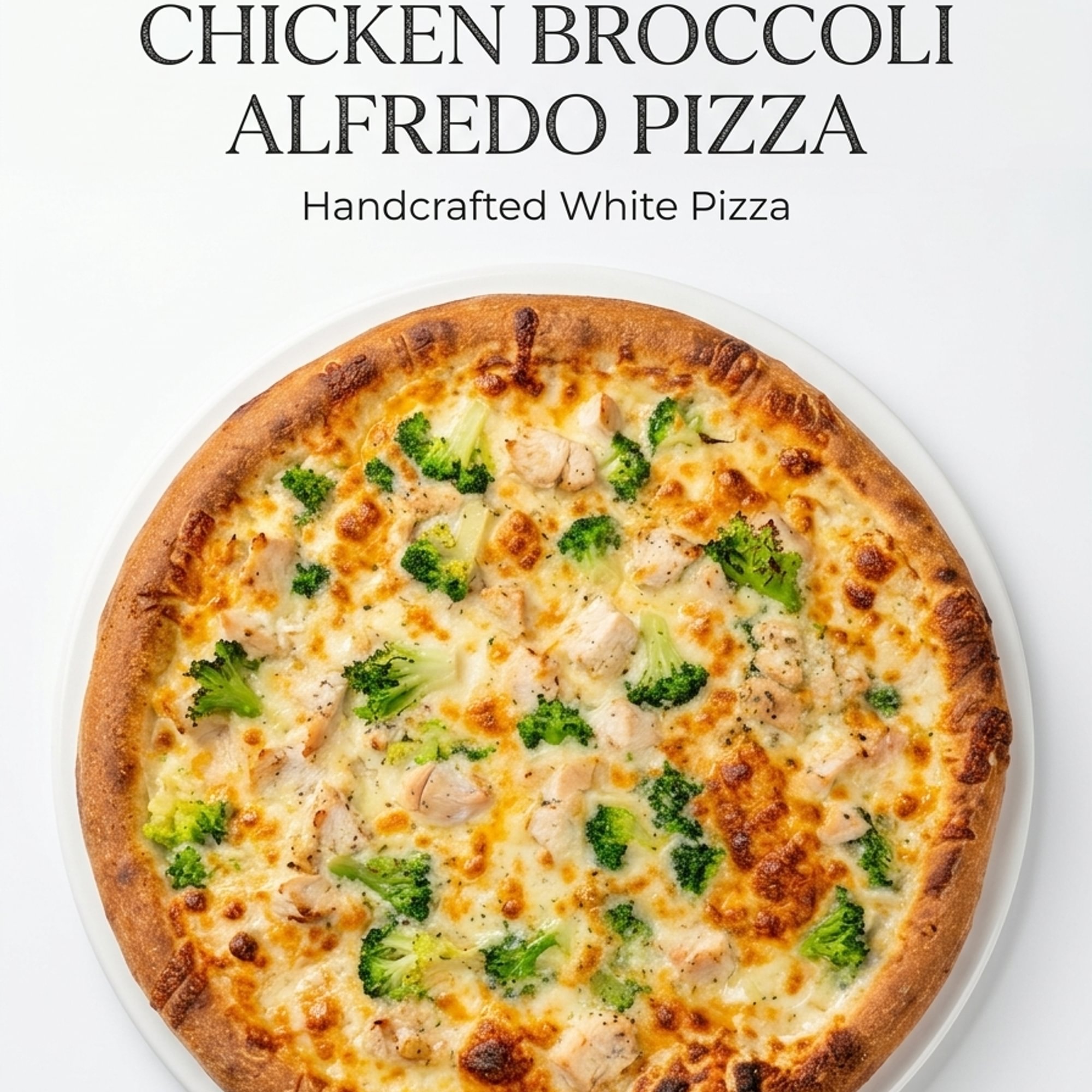 Chicken Broccoli Alfredo Pizza