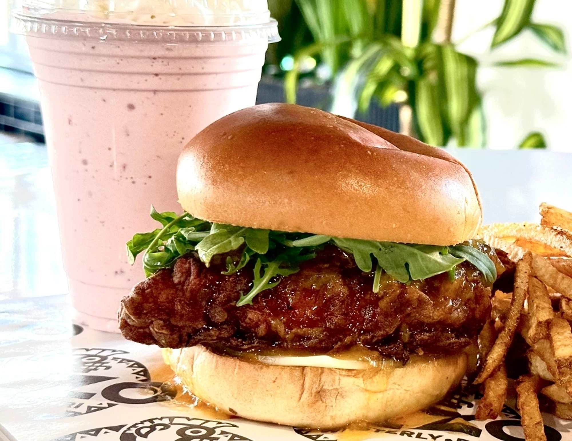 Arugula Peach Chicken Sandwich