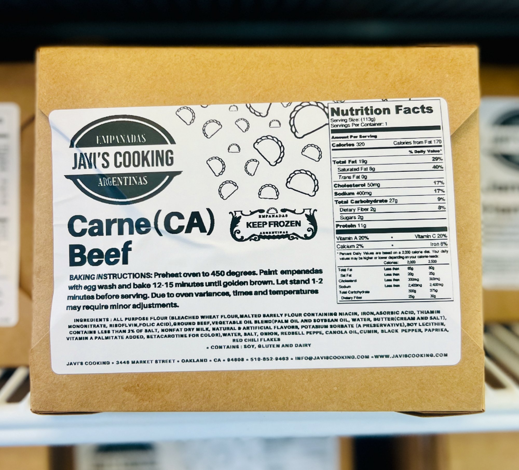 CARNE-CA (4pack) frozen empanadas