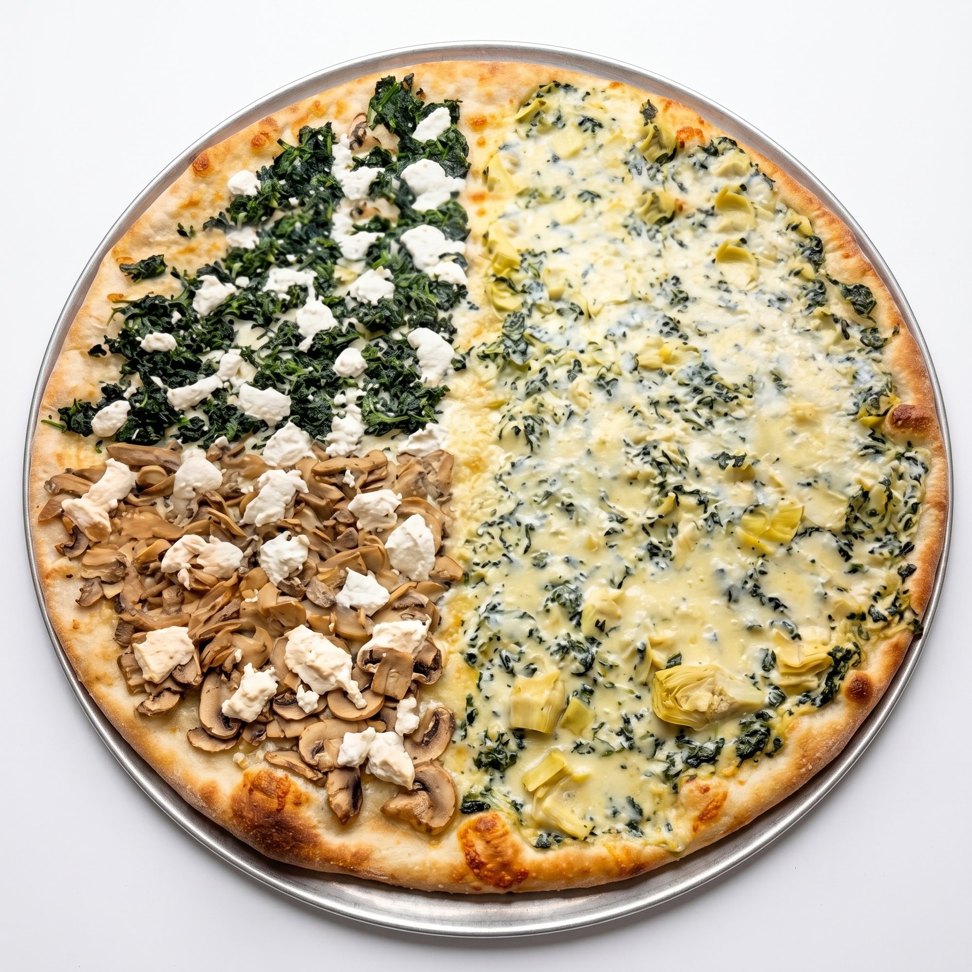Spinach Artichoke Alfredo Pizza