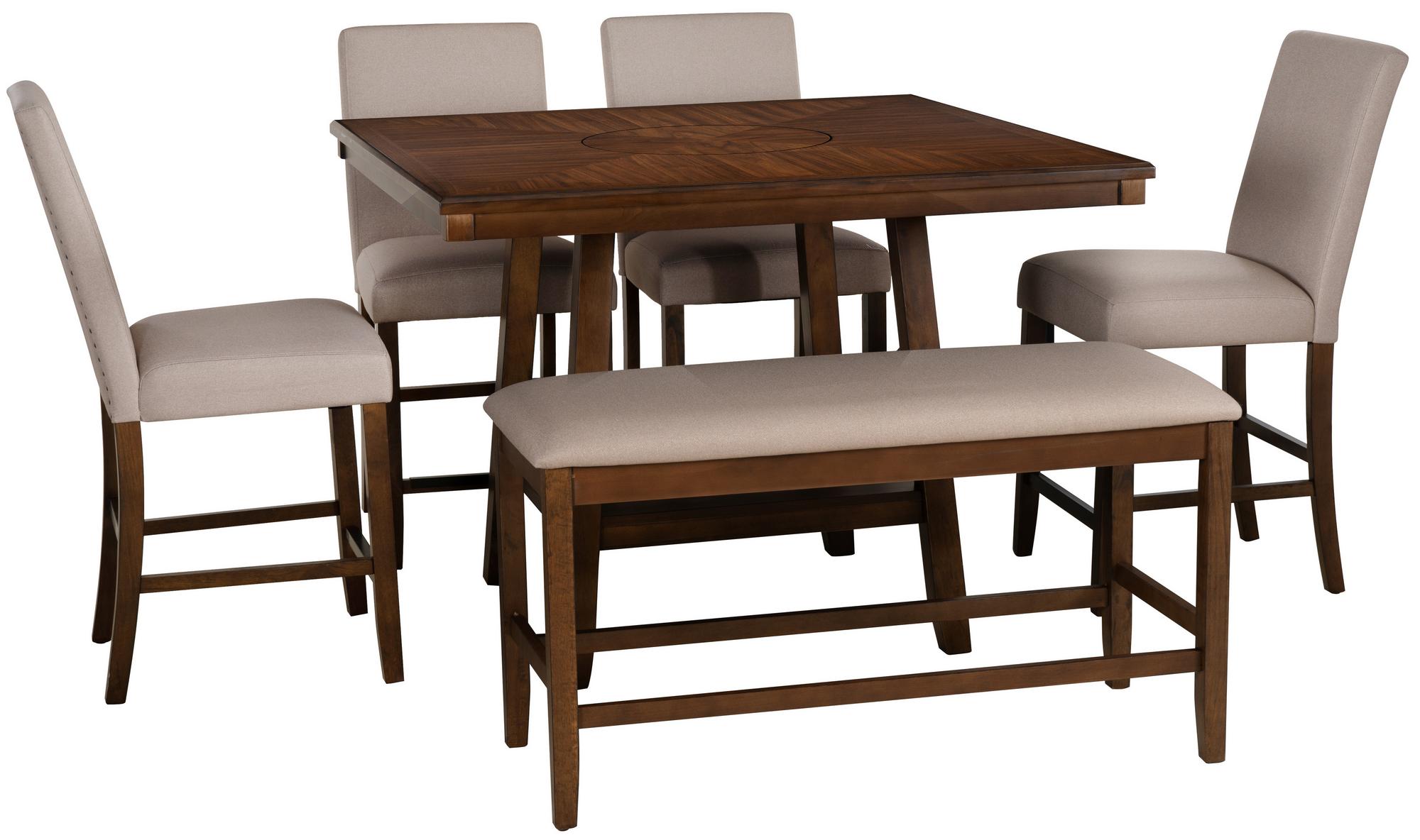 5-Piece Seneca Brown Dining Set w/Bench