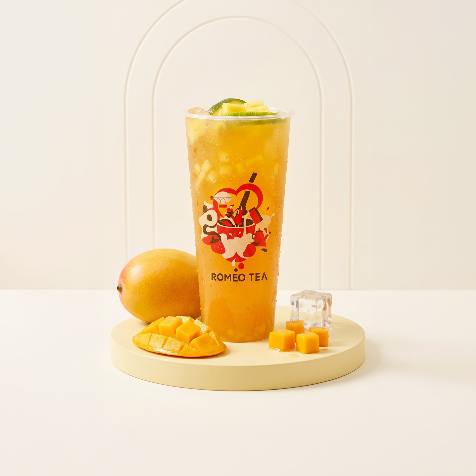 Hand Crushed Mango Iced Jasmine Green Tea