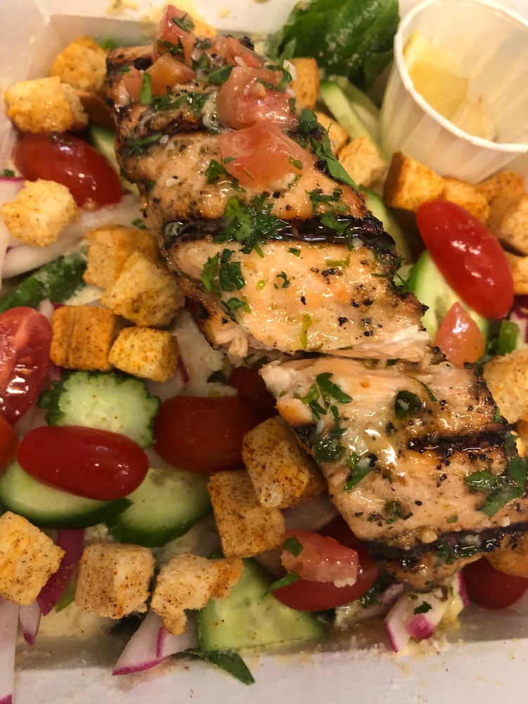 Grilled Salmon Caesar Salad