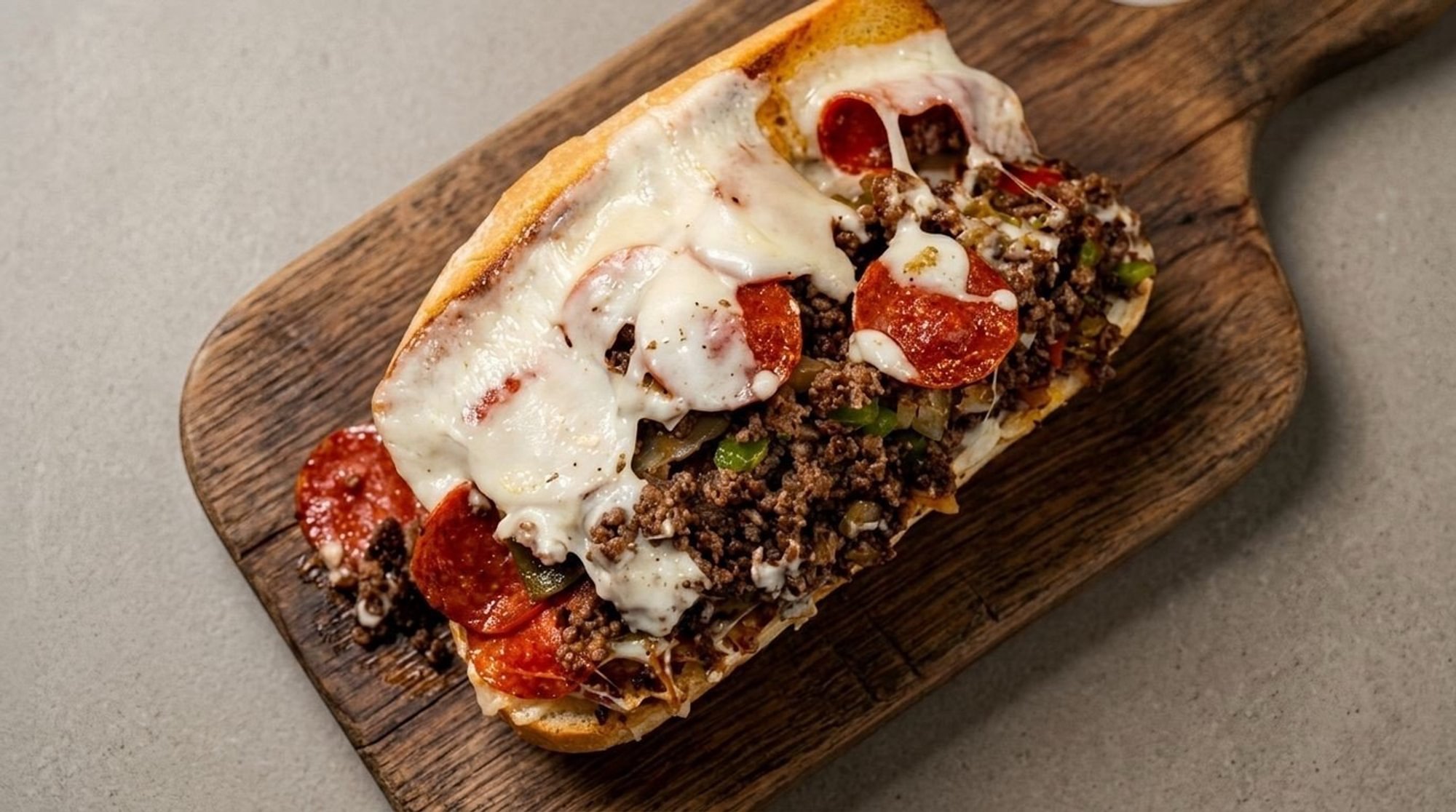 Pizza Philly - Pepperoni & Provolone Sandwich