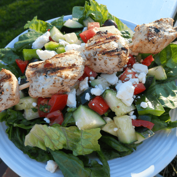 Chicken Kabab Over Garden Salad
