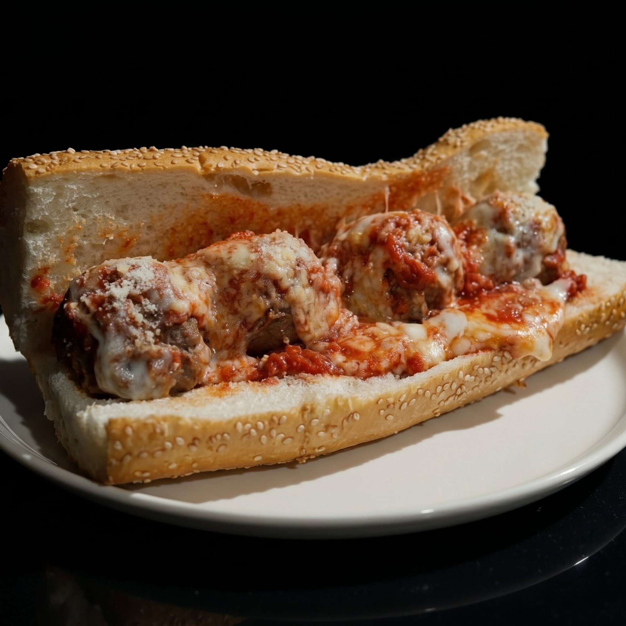 HALF Meatball Parmesan Hero