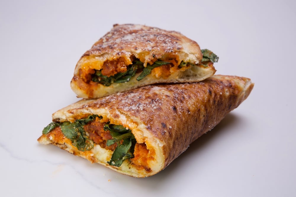 Open Buffallo Chicken Calzone