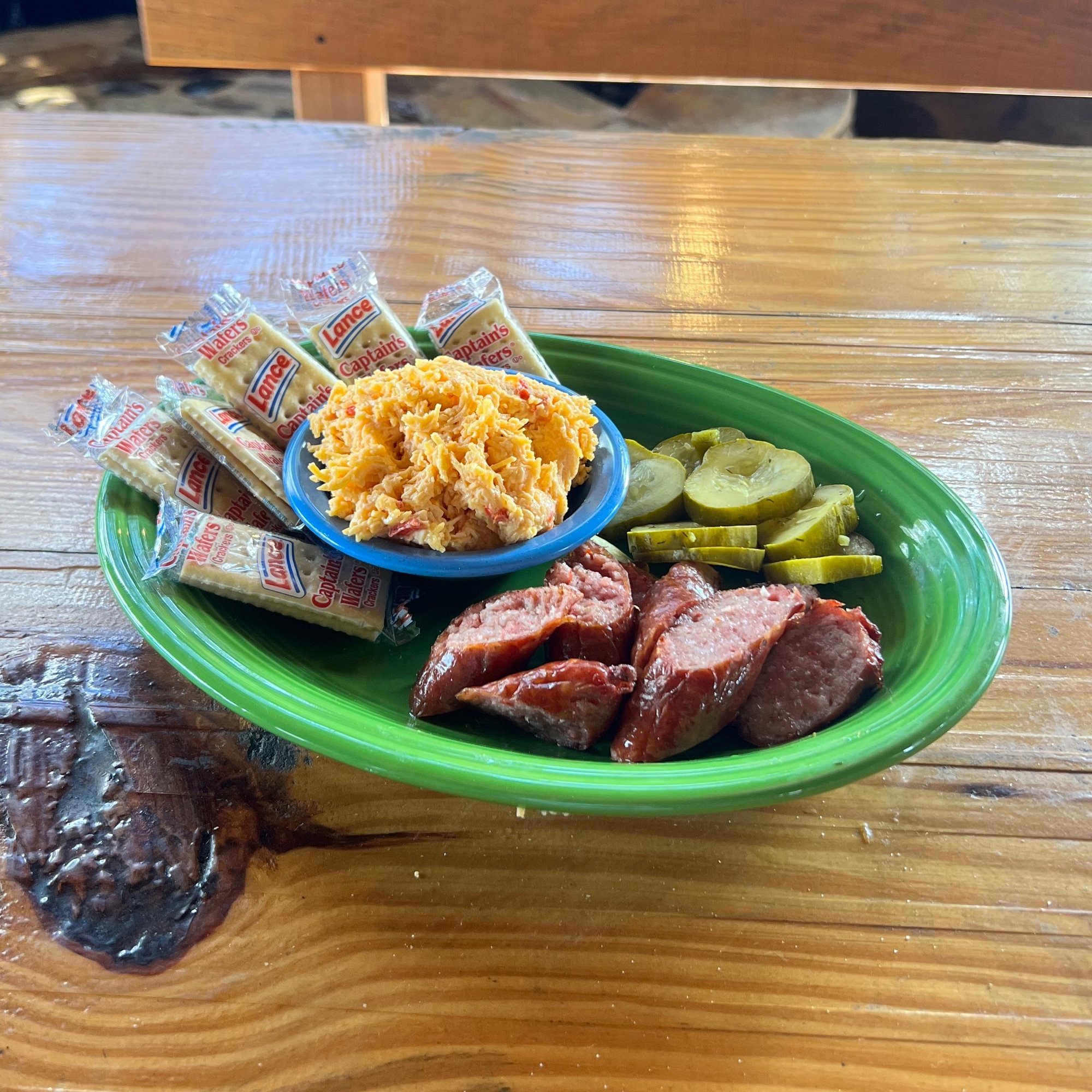 Conecuh Sausage and Pimento Cheese Plate