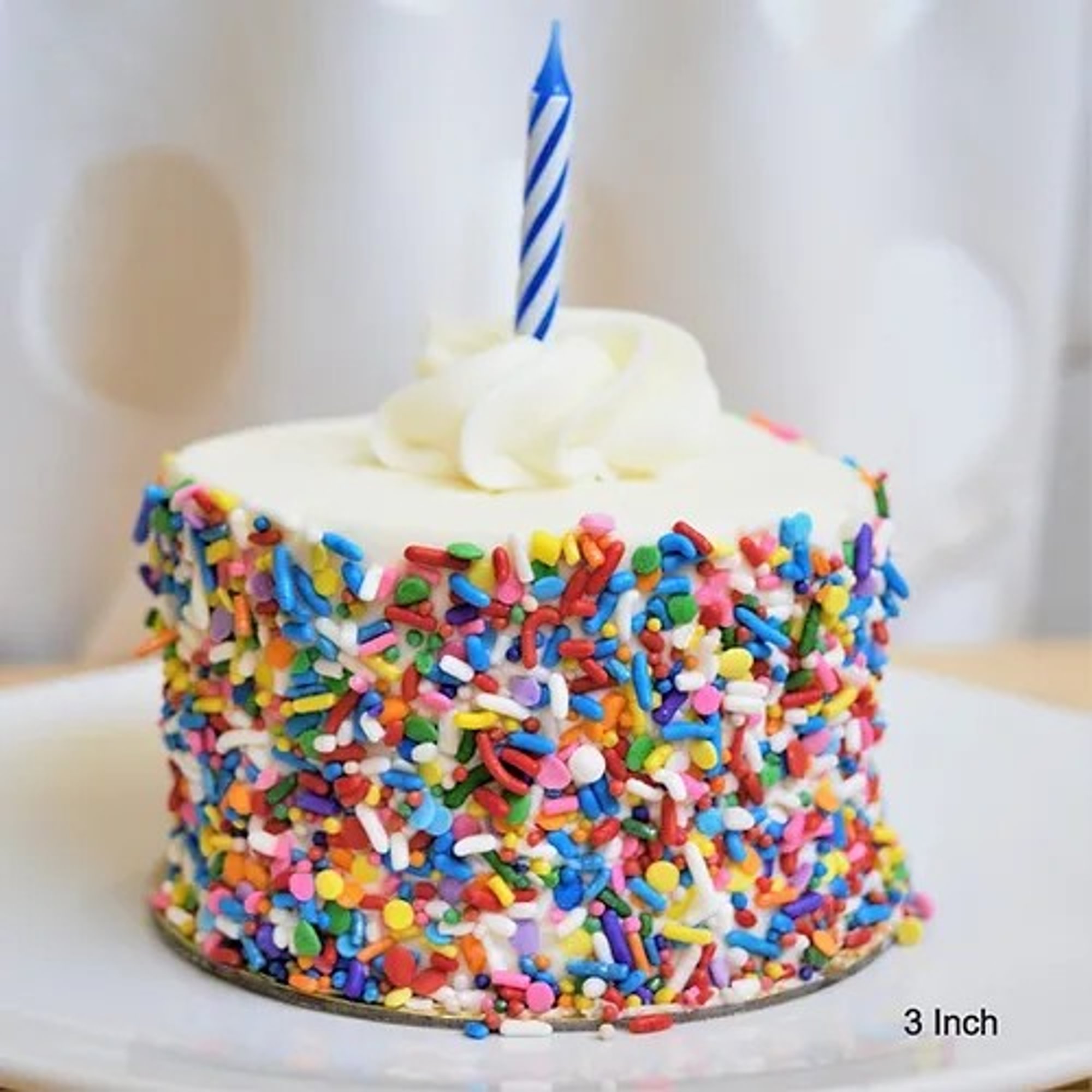 3" Strawberry Bavarian Celebration Sprinkle Birthday Cake-Individual