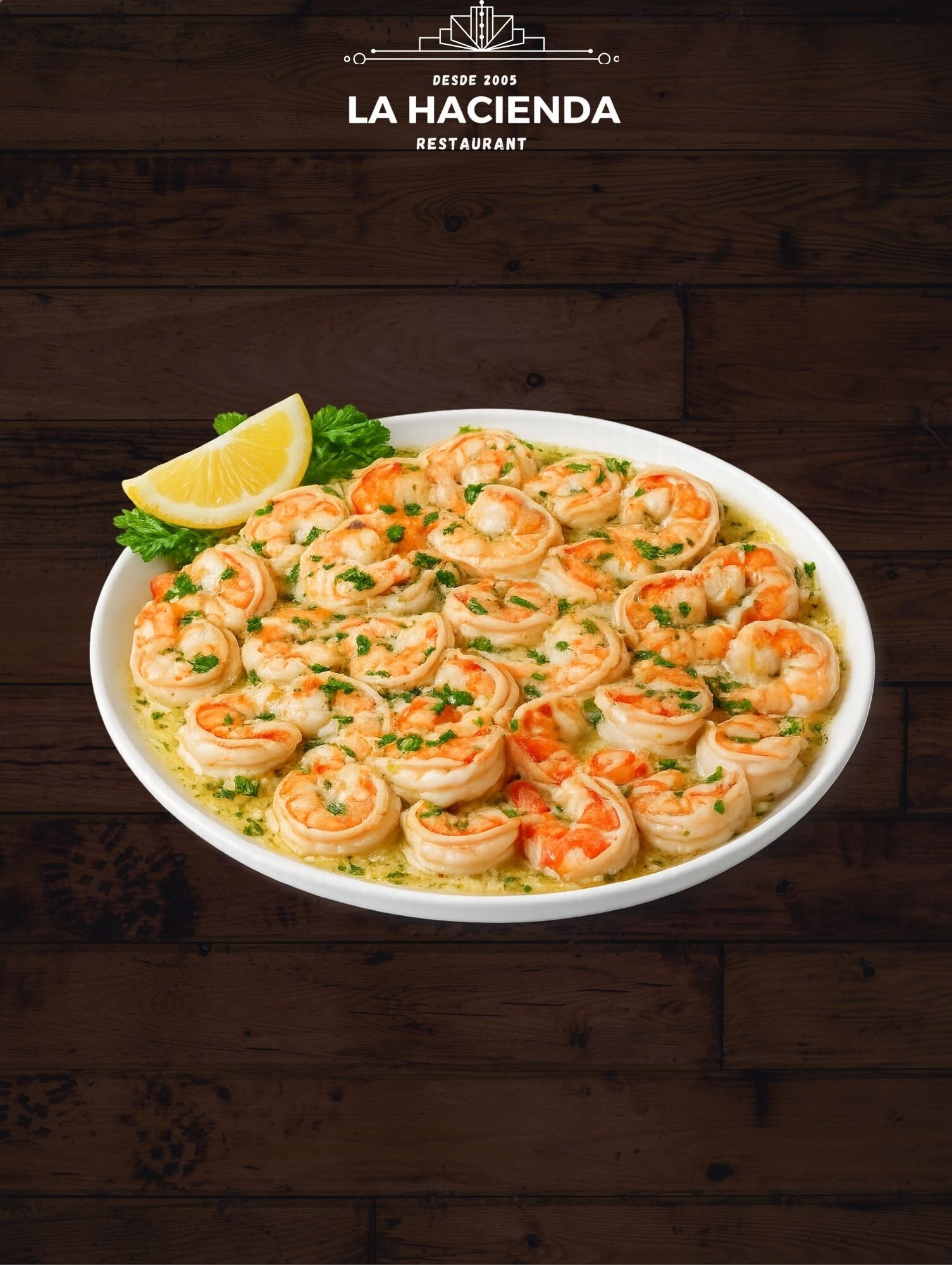 Camarones en Salsa Scampi