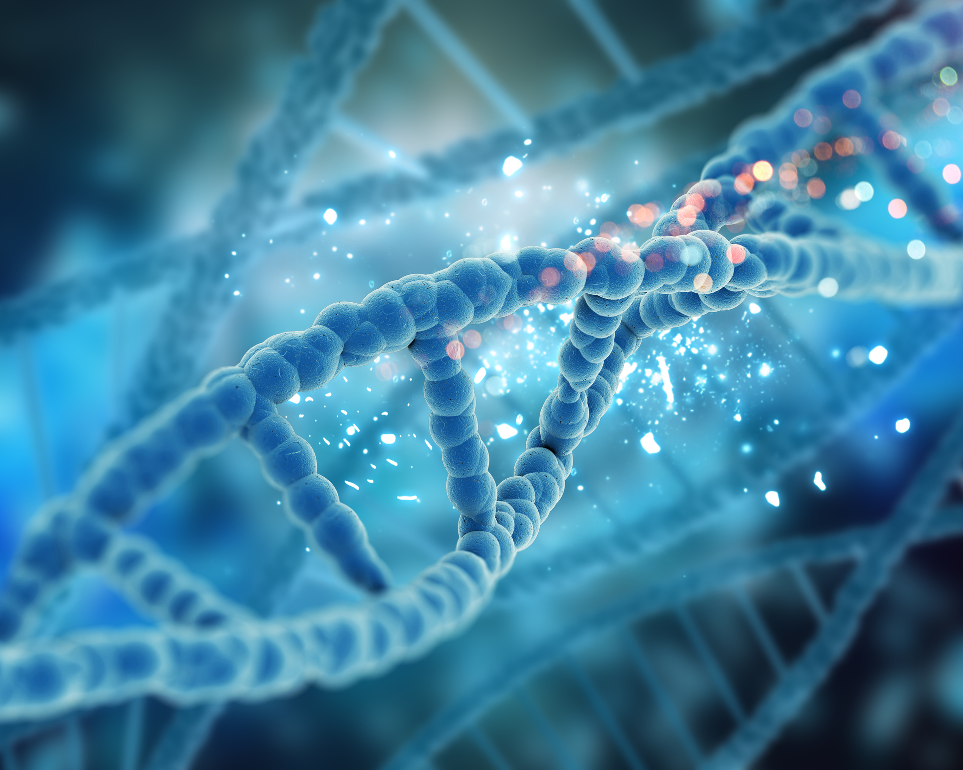 3D render of a medical background with DNA strands