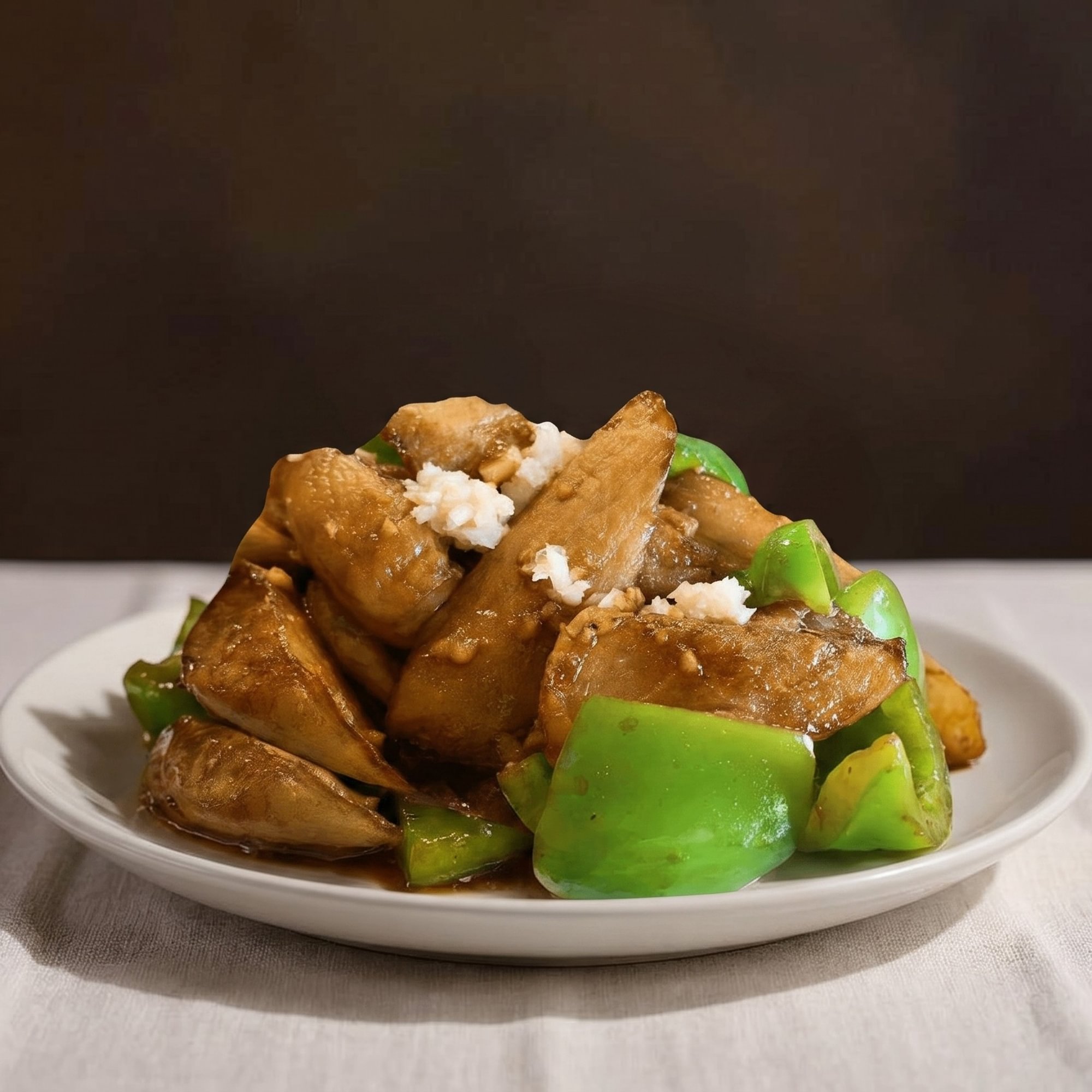 Homestyle Stir-Fried Eggplant with Green Pepper / 家常青椒炒茄子
