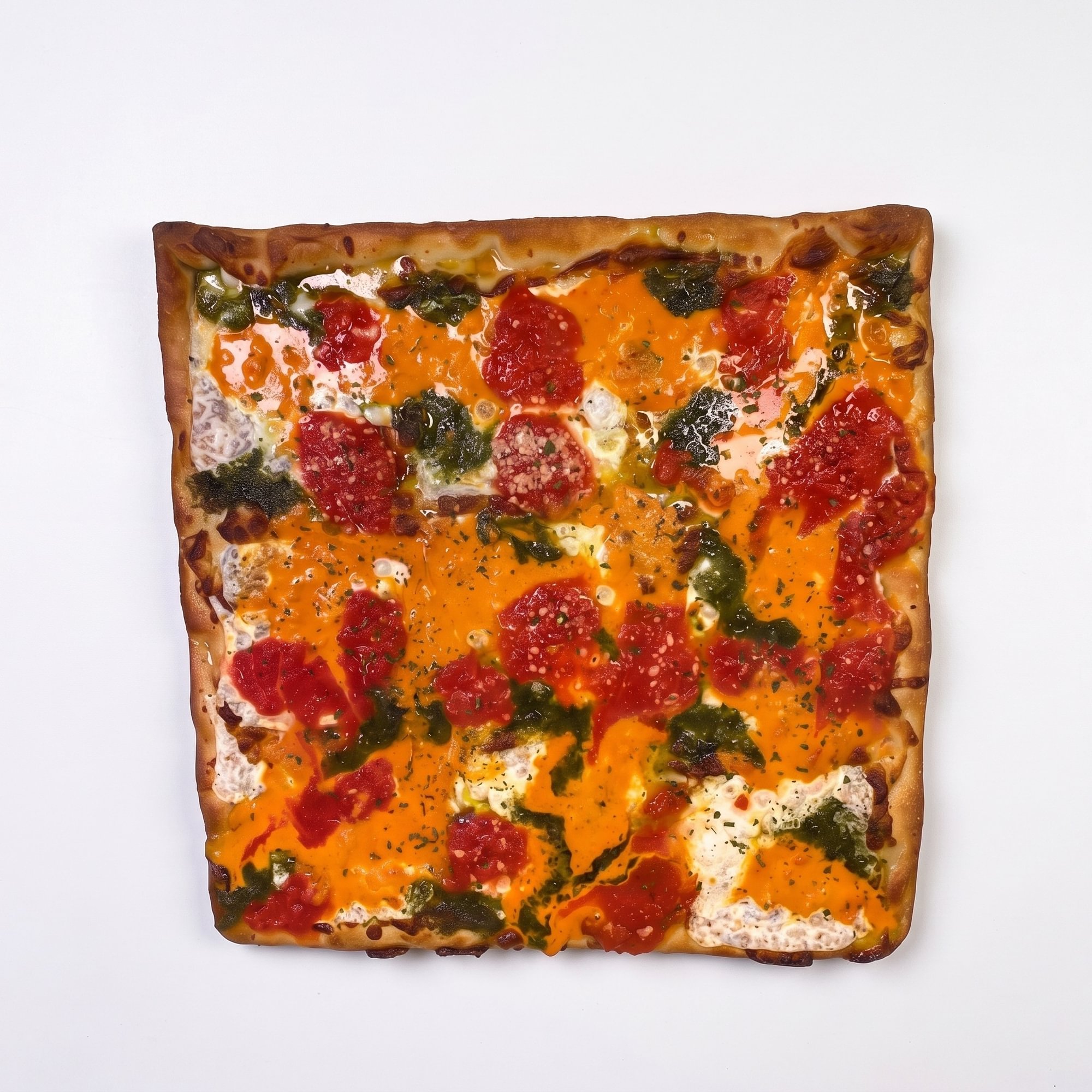 Tri Color Square Pizza