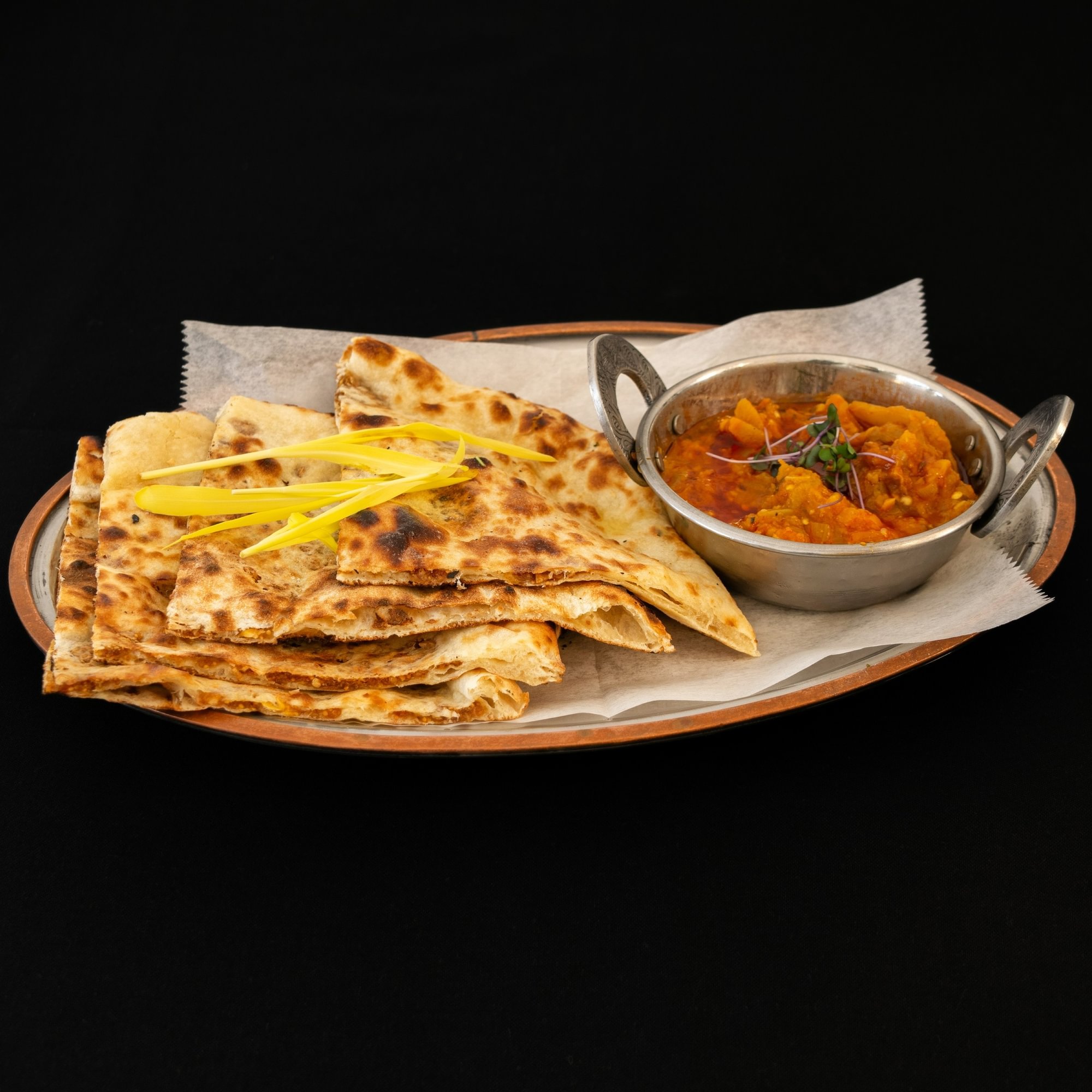 Fig Naan With Spiced Eggplant