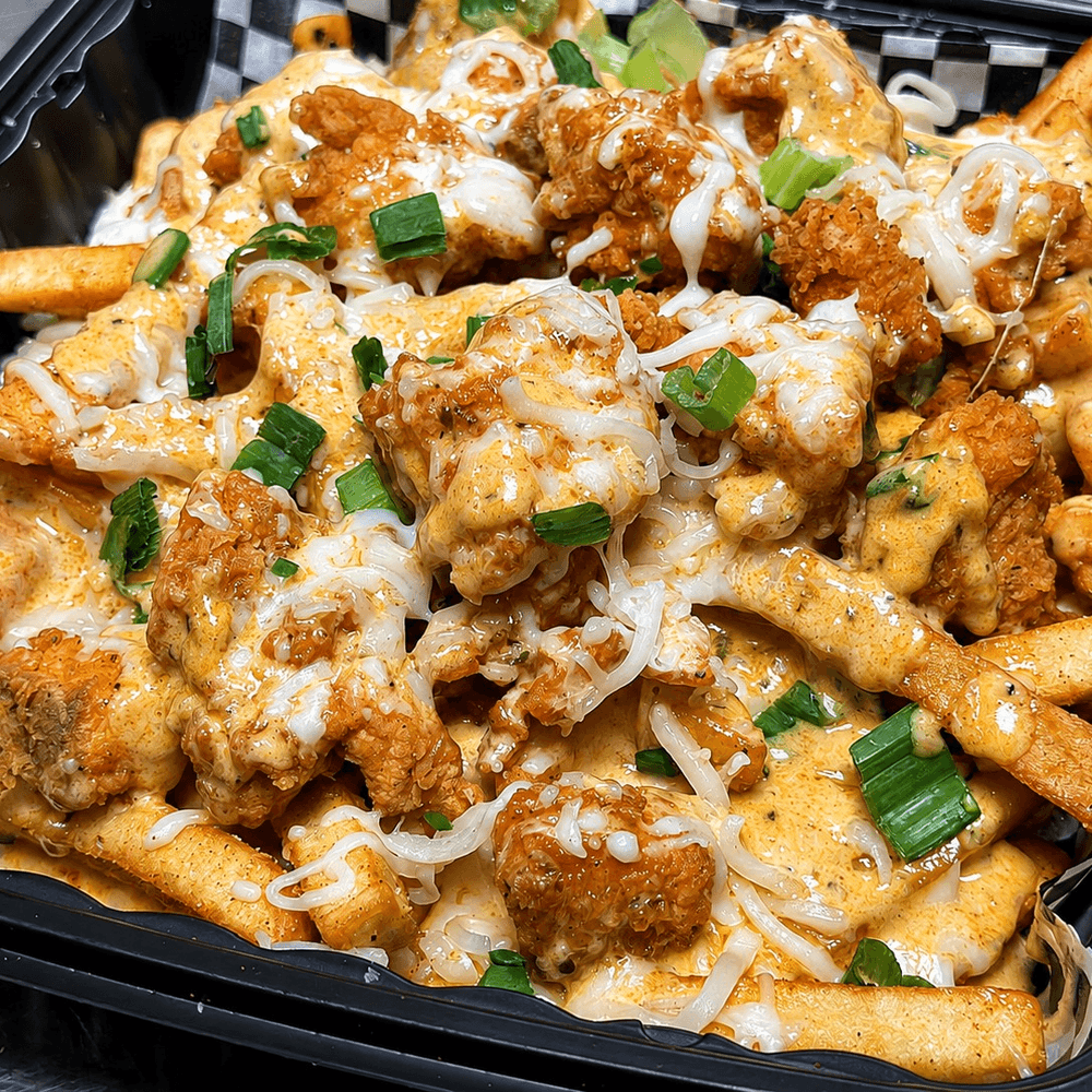 Cajun Salmon Alfredo Fries
