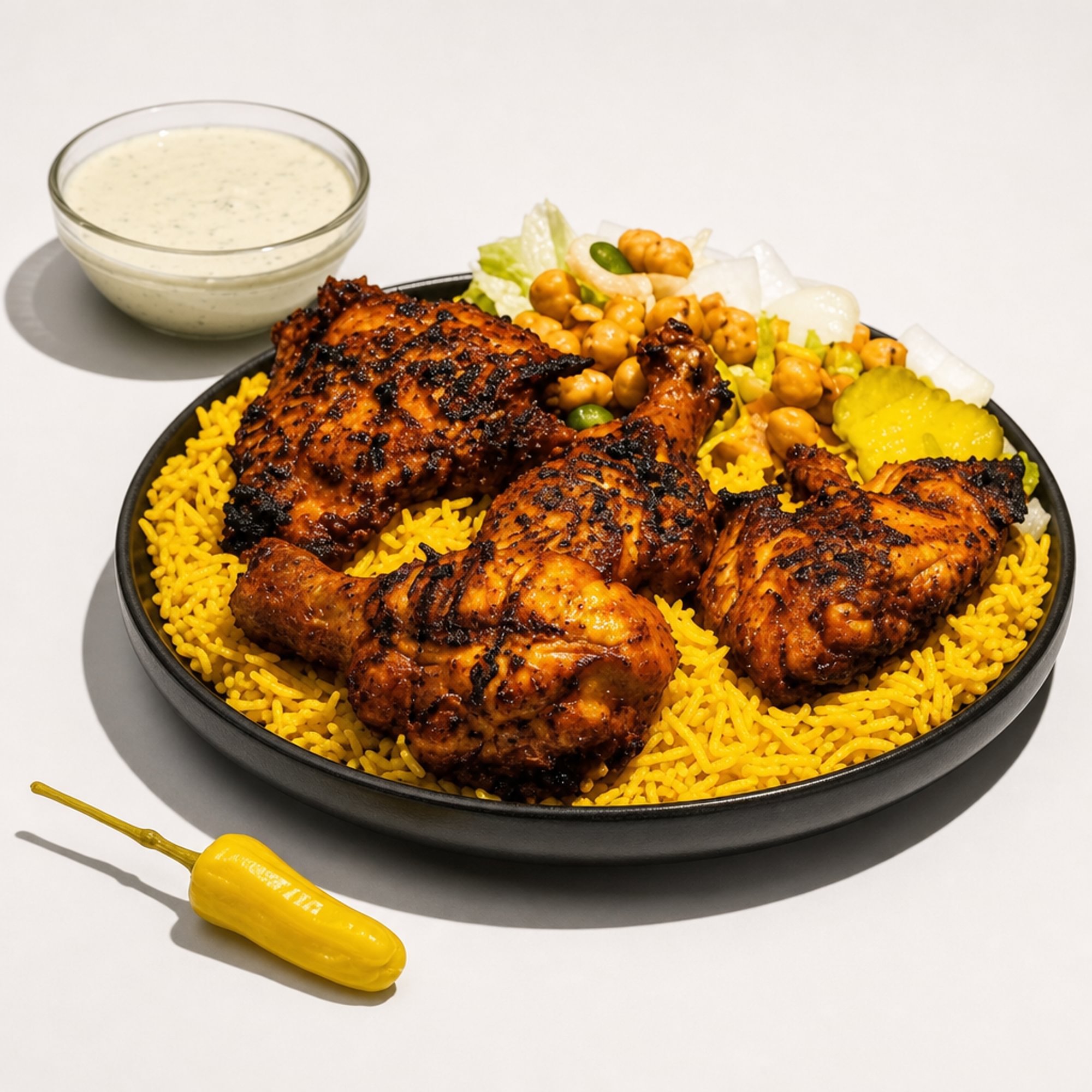 Grilled Chicken Leg with Rice
