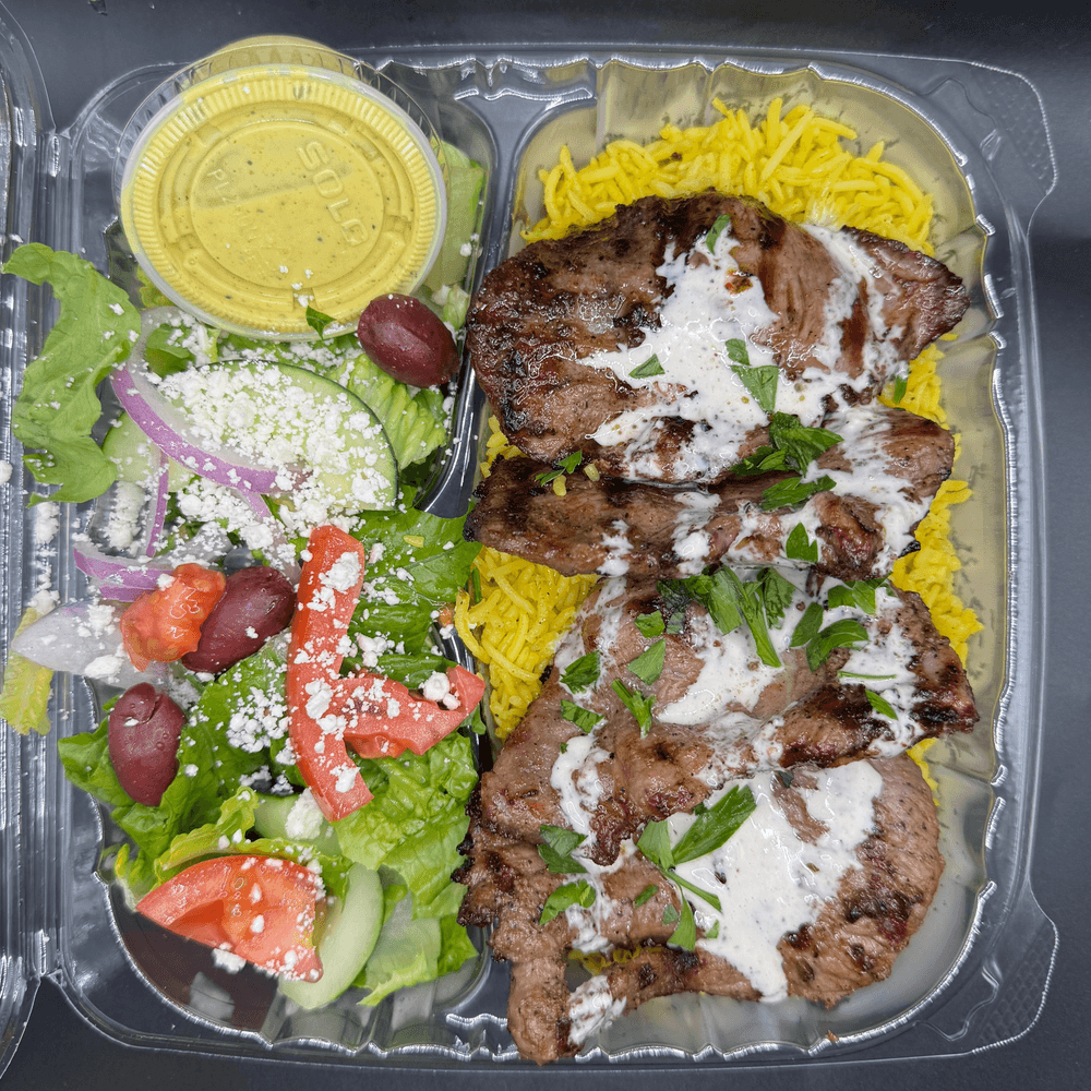Lamb Shish Kabobs Combo Plate