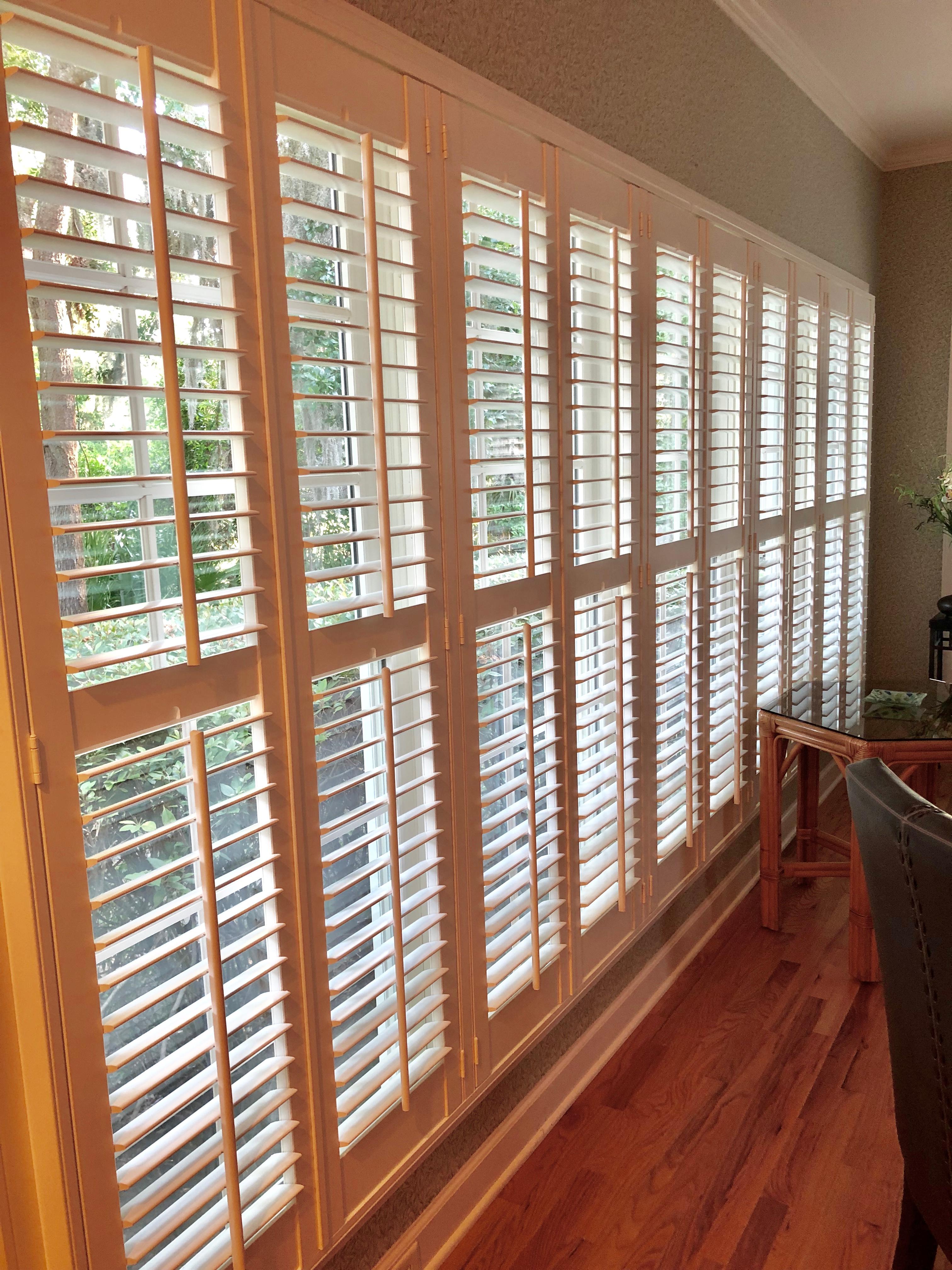 Shutters are always a classic for privacy and light control.