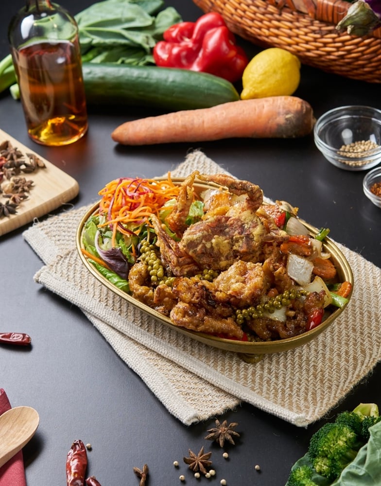 Pad Prik Thai Dum Soft Shell Crab