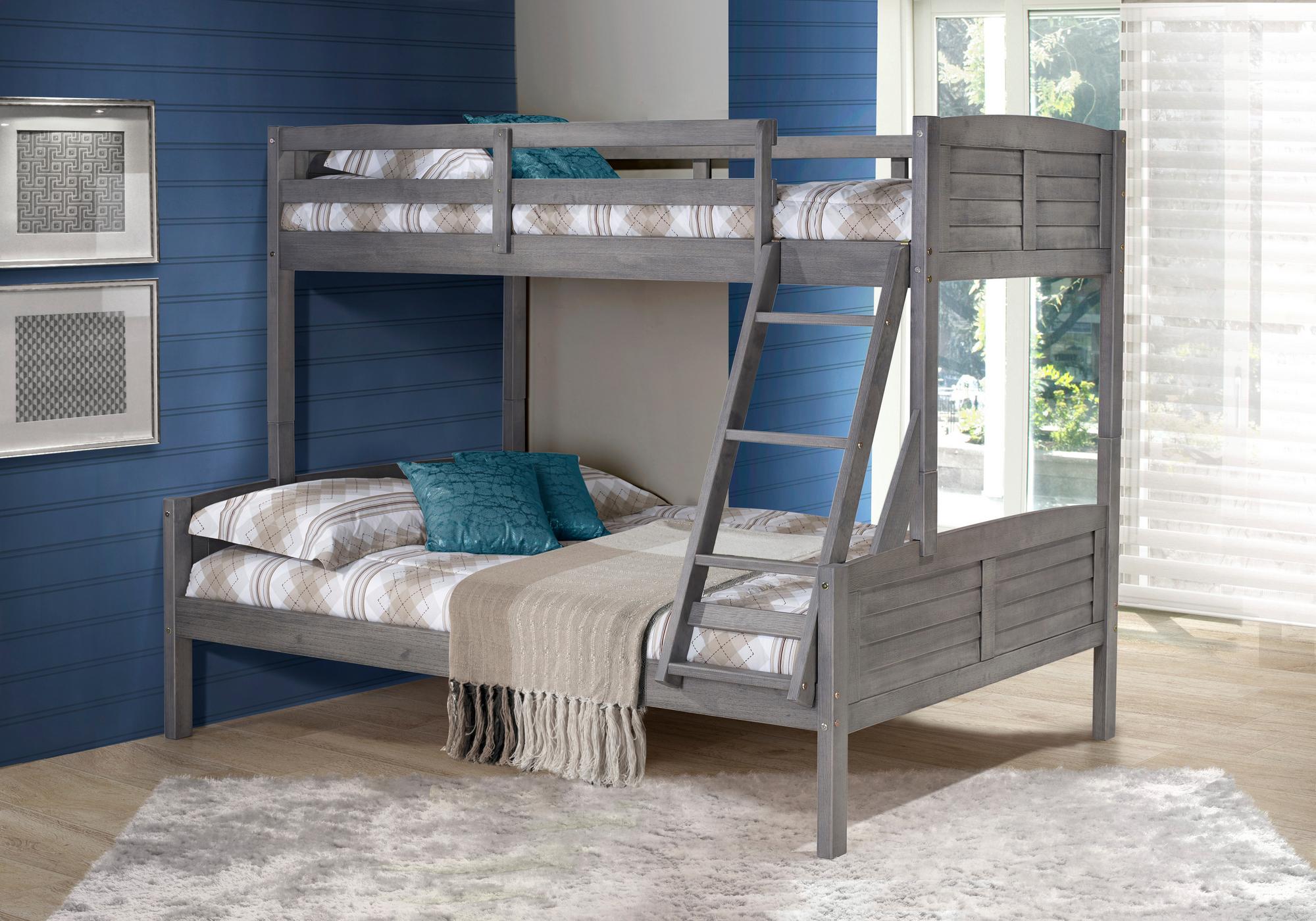 Twin over Full Bunk Bed - Antique Grey