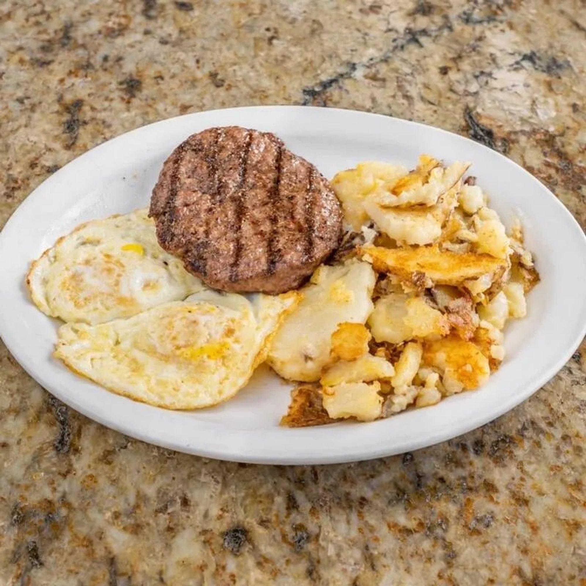 Burger Patty & Eggs