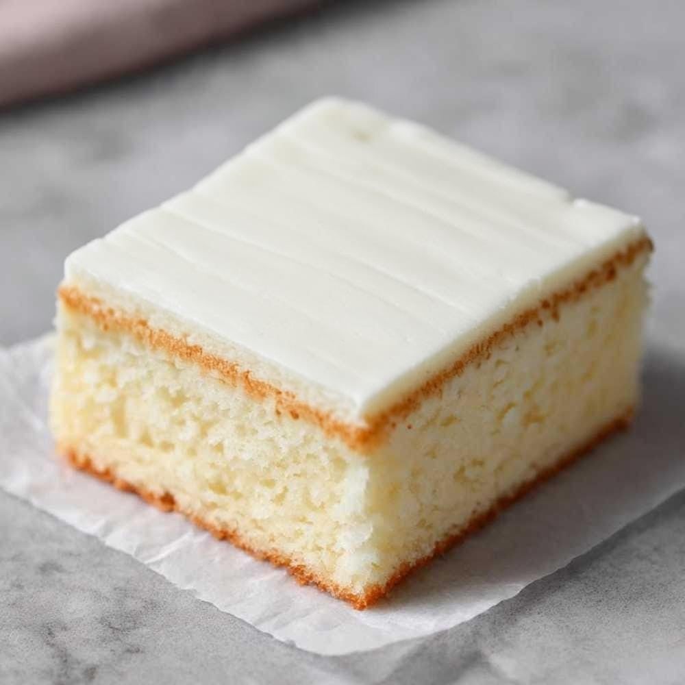 White Cake Slice W/ Butter Cream Frosting
