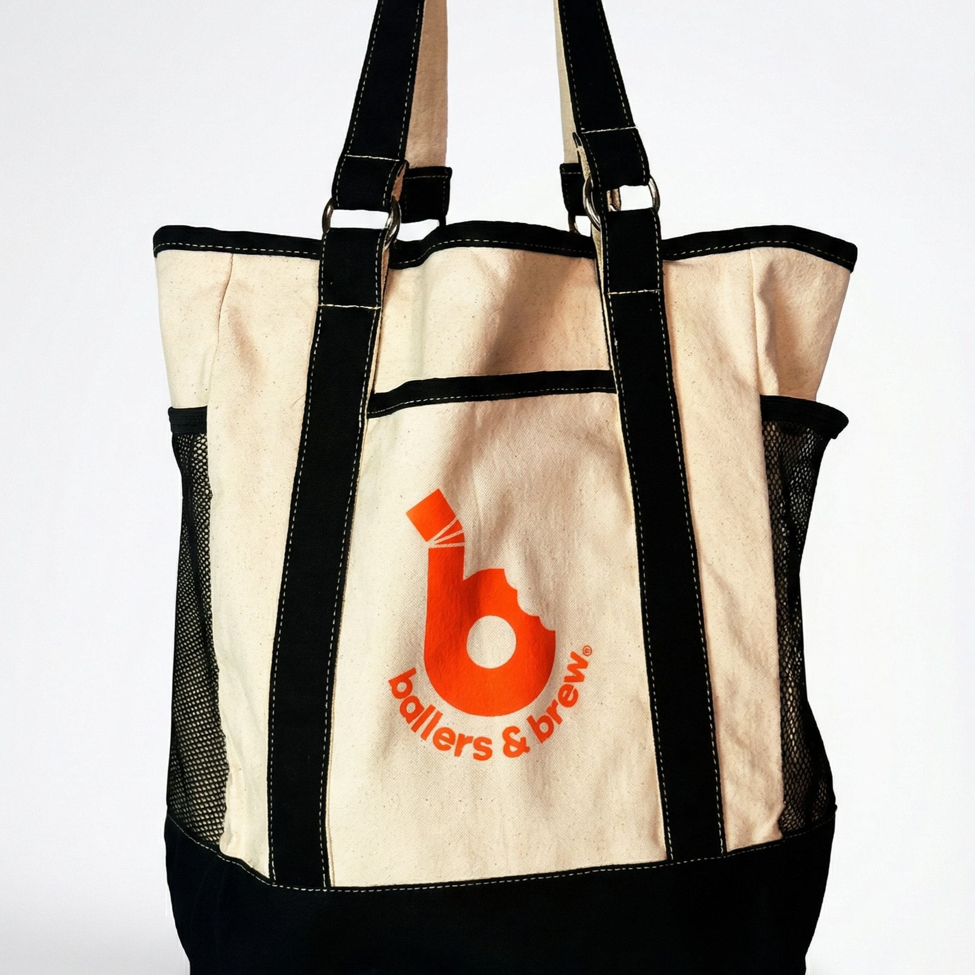 Tote bag beige and black