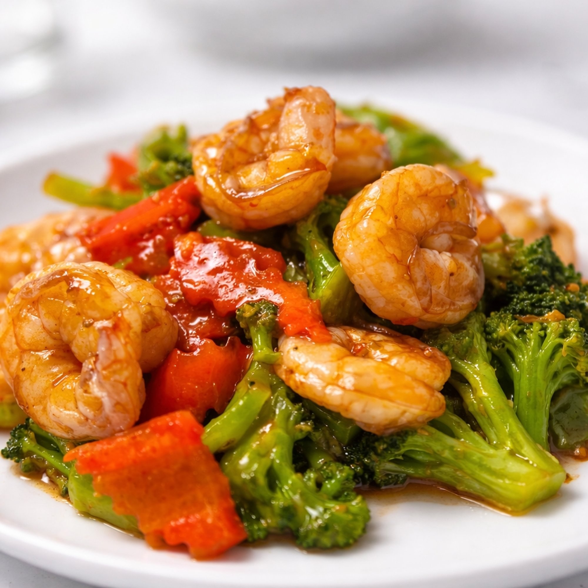 (L) Shrimp with Mixed Vegetables Stir Fry