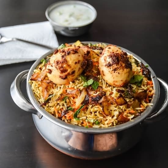 Egg Hyderabadi Dum Biryani