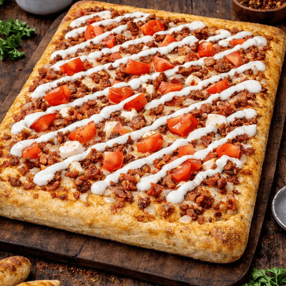 Sicilian Tomato Bacon Ranch Pizza