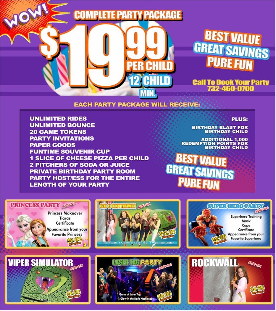Funtime america coupons iPlay America located at Schanck Road, Freehold. The Best Birthday Party Packages Ever! When you give your child the most fun and memorable birthday party, the BEST birthday parties happen at iPlay America! Choose from four pefectly planned parties to find the one that fits the ages and heights of your child and unecdown-5l5.gaon: Schanck Rd, Freehold, , NJ.
