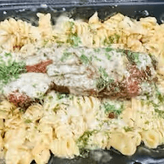 Jerk Alfredo Salmon Pasta