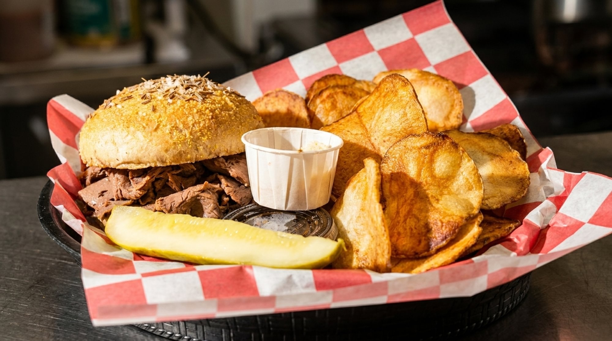 Roast Beef on Weck Sandwich