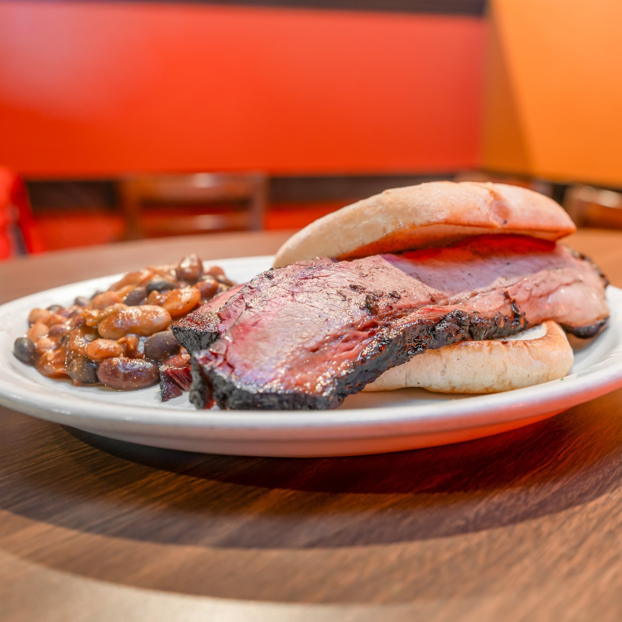 24-Hour Smoked Sliced Beef Brisket Sandwich
