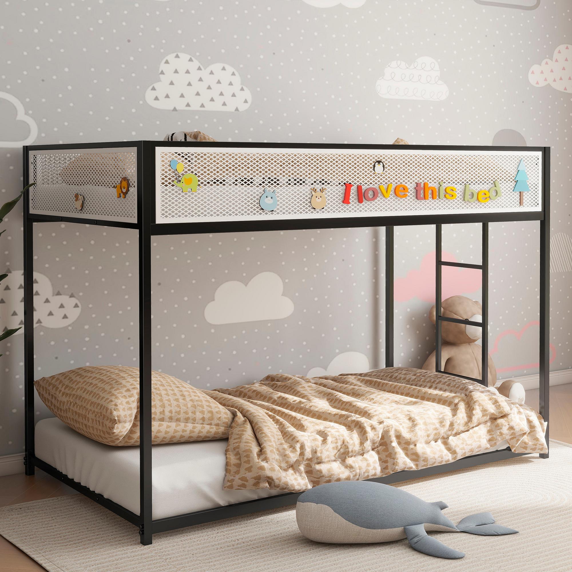 Twin/Twin Leo Bunk Bed w/White Mesh