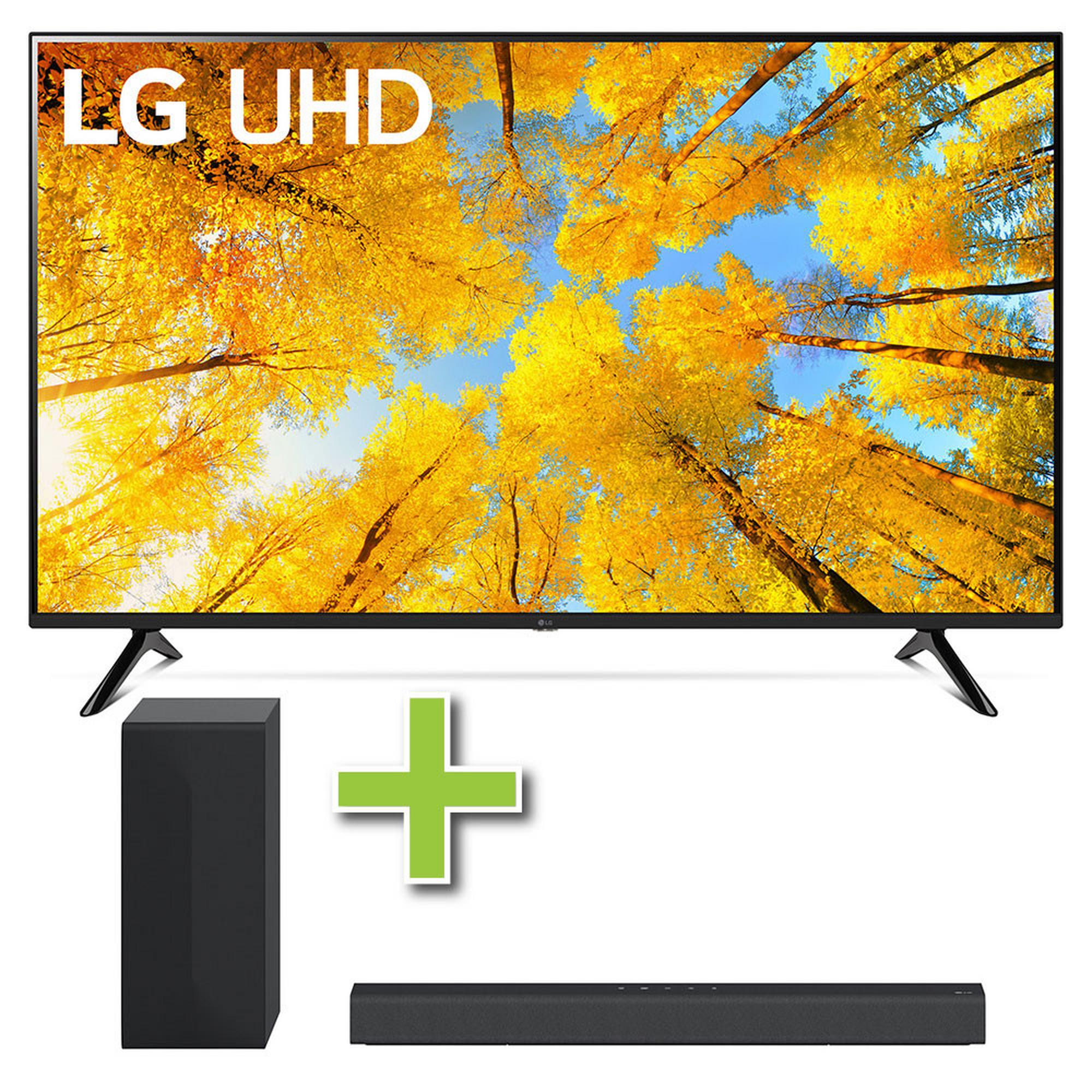 75" LG AI ThinQ 4K UHD Smart TV w/ LG 2.1 Channel 300-Watt Sound Bar & Wireless Subwoofer