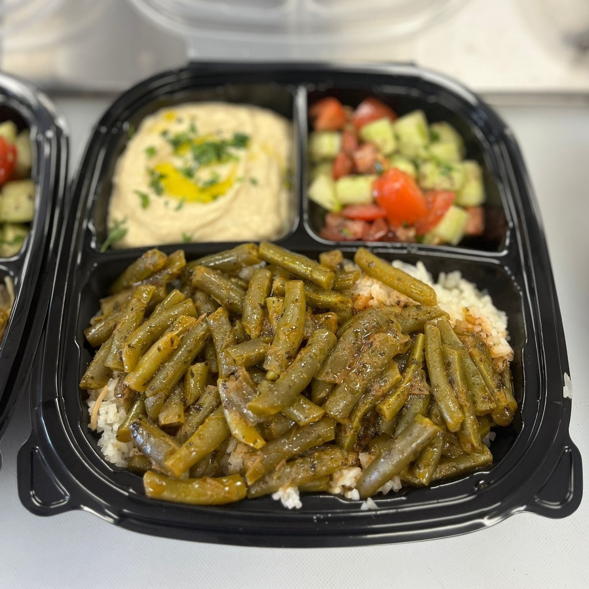 Hot Green Beans & Red Sauce Platter