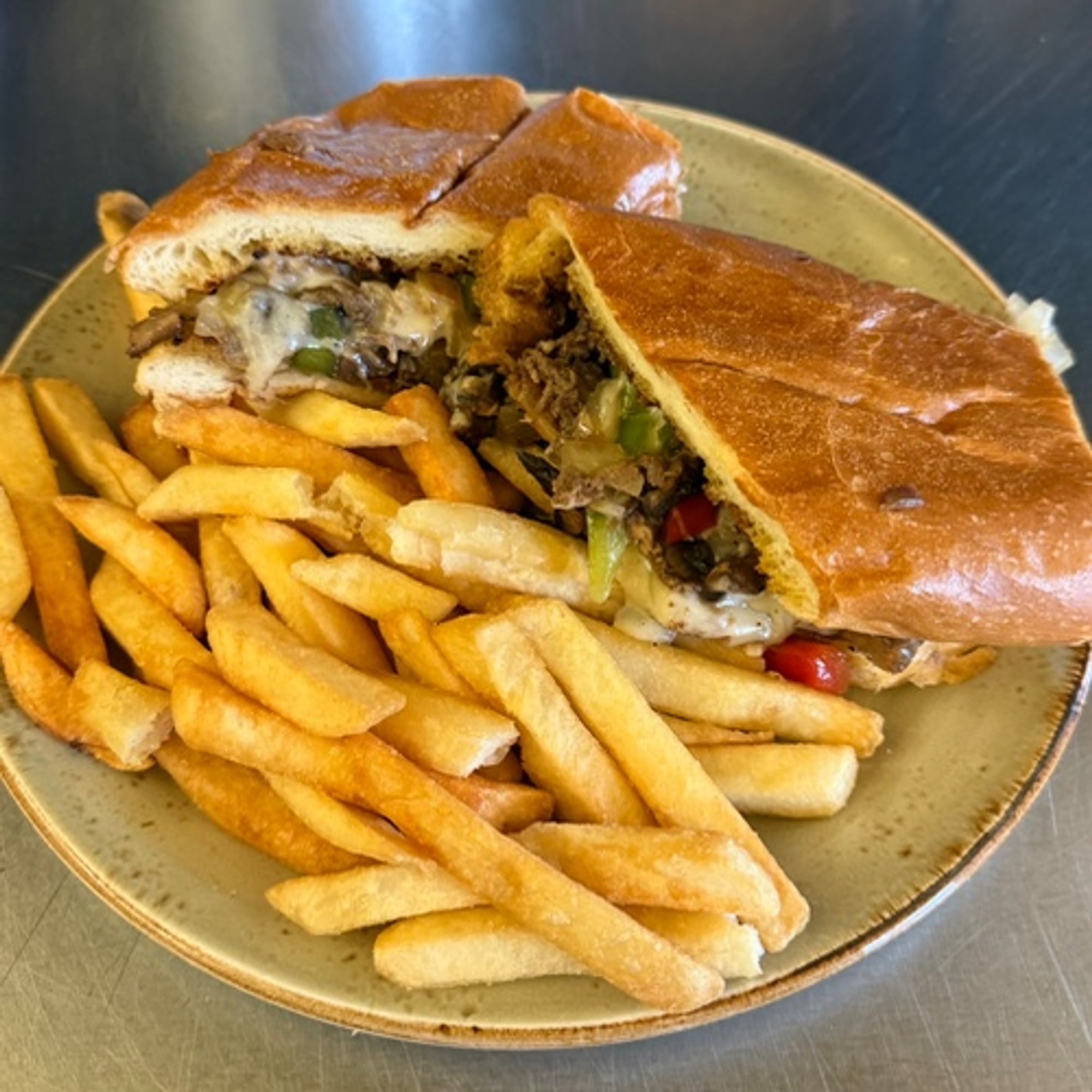 Philly Cheesesteak with Choice of Side