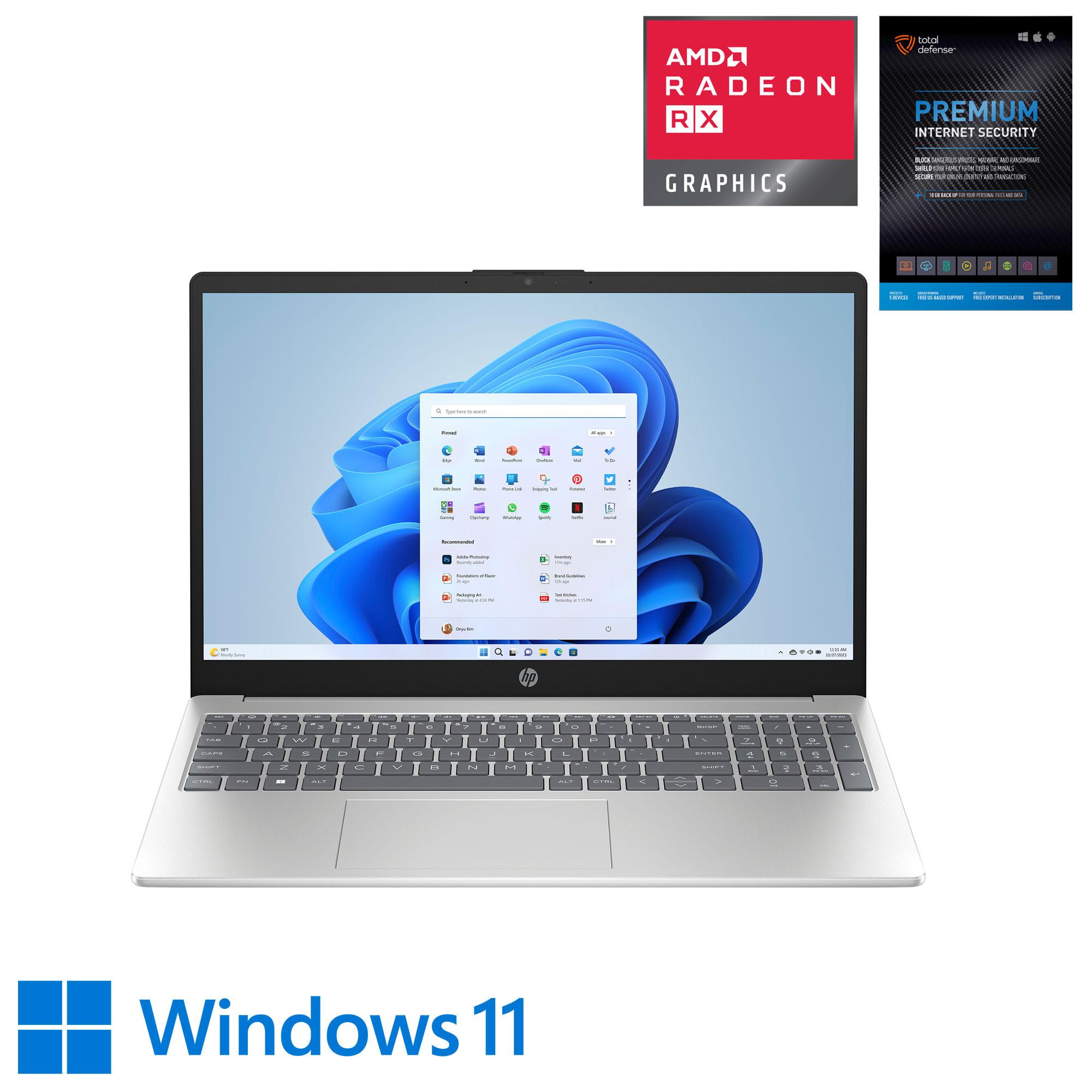 15" HP Laptop w/ 256GB SSD, 8GB RAM, & Total Defense Internet Security