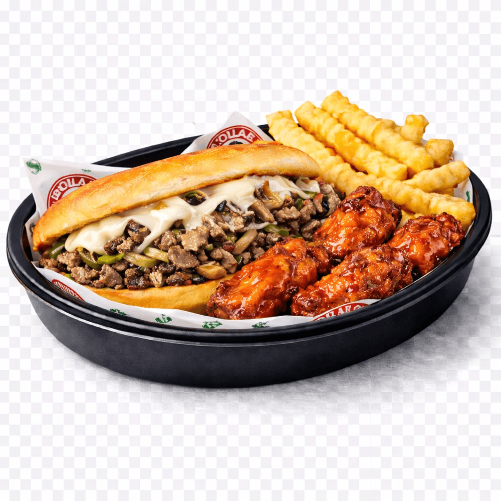 Philly Cheese Steak & 6 Piece Wings