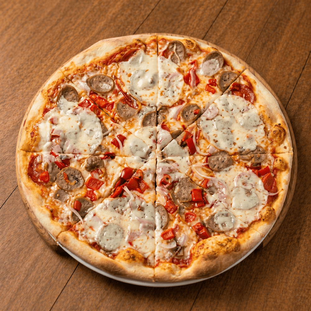 Sausage & Roasted Peppers Deluxe Pizza